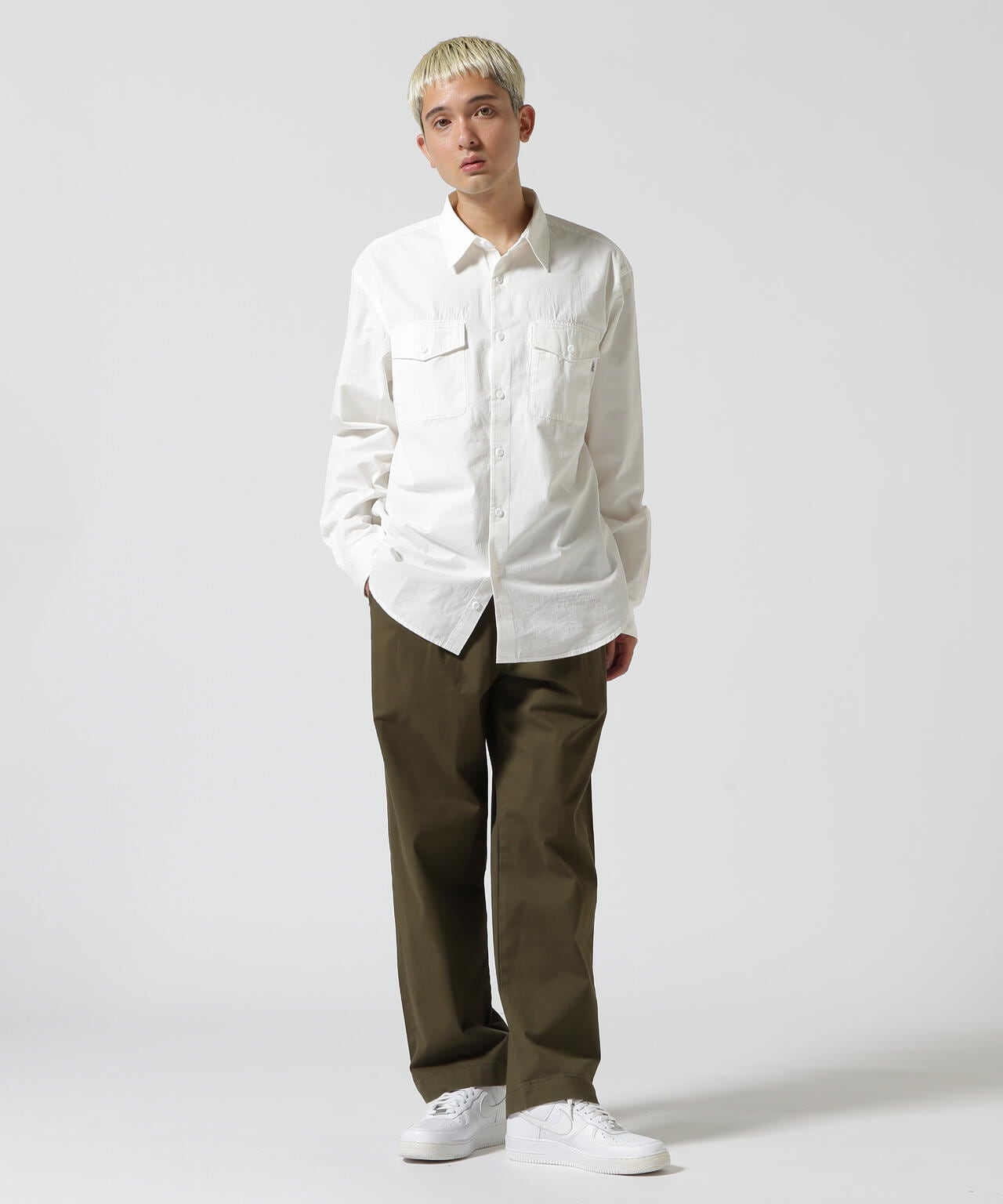 BASIC ARMY POPLIN L/S SHIRT / ベーシック アーミー ポプリン 長袖