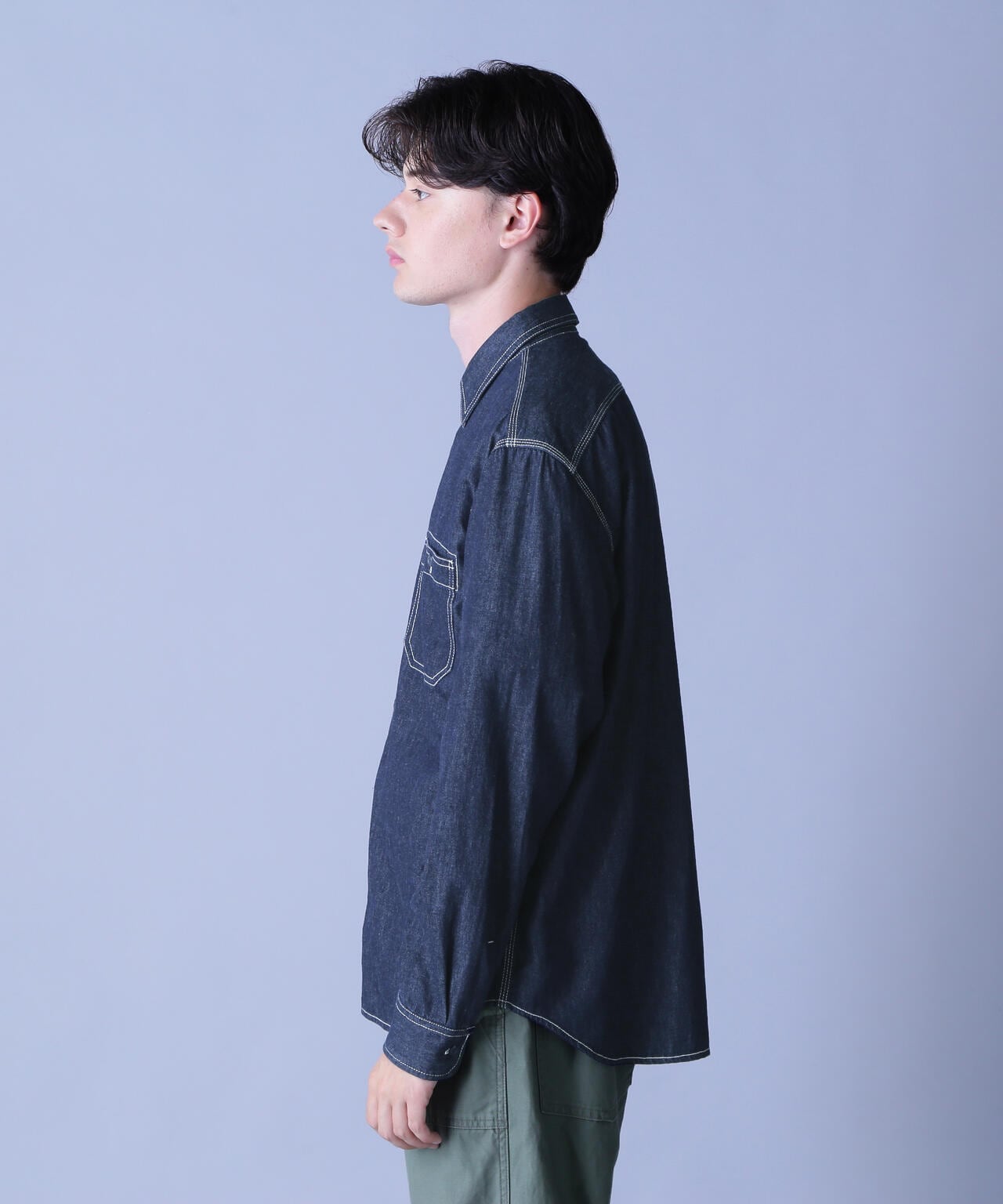 アヴィレックス（AVIREX）/BASIC LIGHT DENIM L／S SHIRT ／ ベーシック ライト デニム 長袖 シャツ BASIC LIGHT DENIM L/S SHIRT / ベーシック ライト デニム 長袖 シャツ