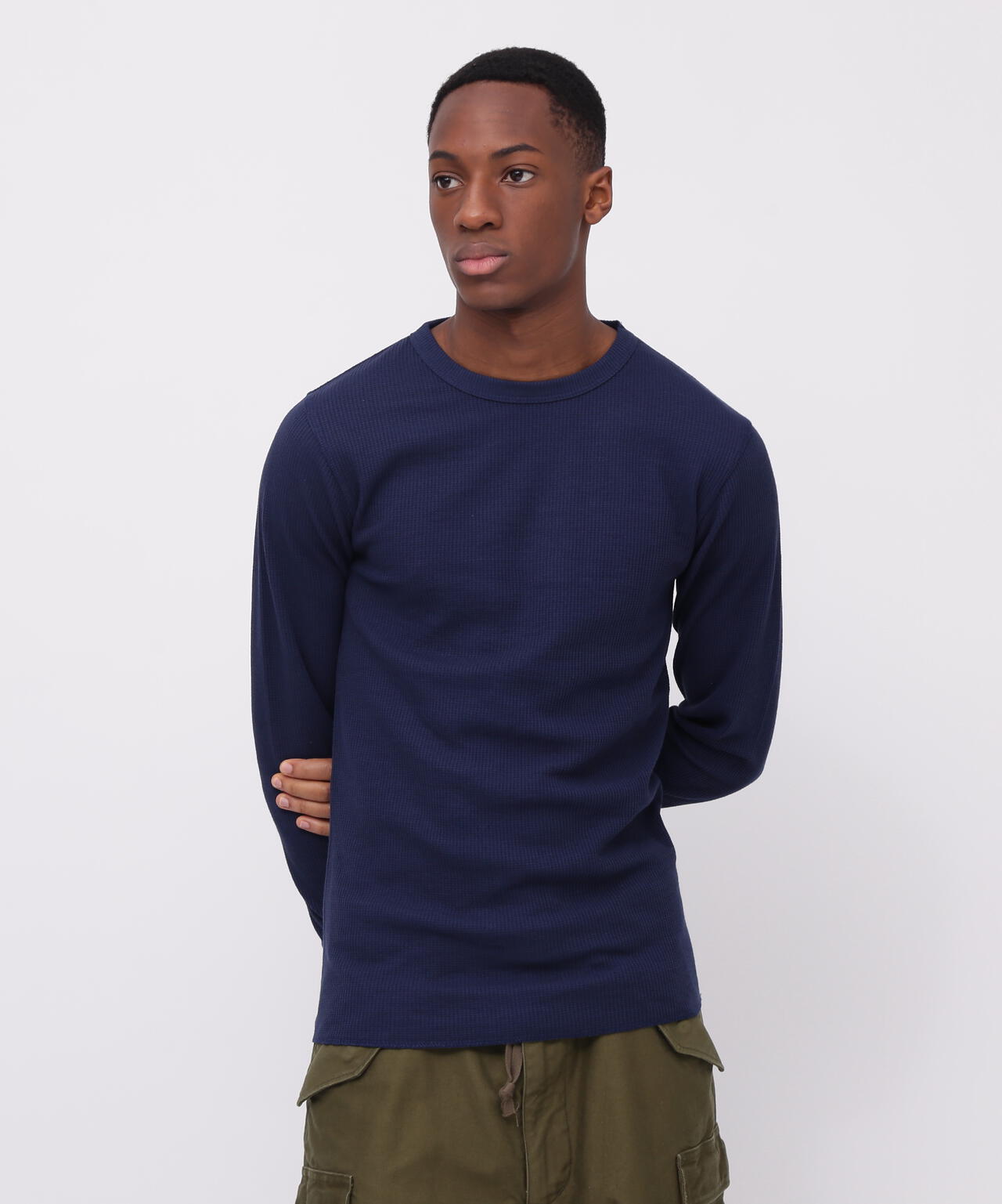 DAILY/デイリー》THERMAL L/S CREW NECK T-SHIRT/サーマル 長袖 クルー