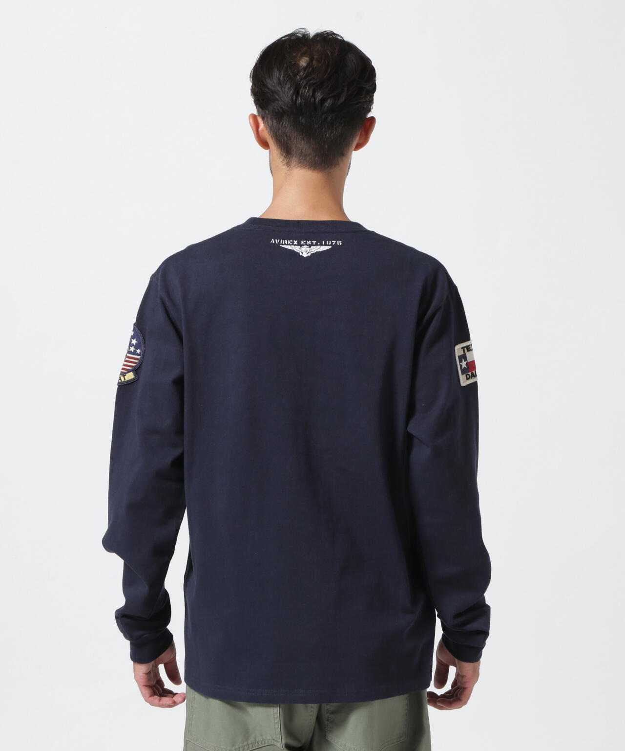 《WEB&DEPOT限定》TOP GUN PATCHED L/S T-SHIRT / トップガン パッチド 長袖 Tシャツ / AVIREX