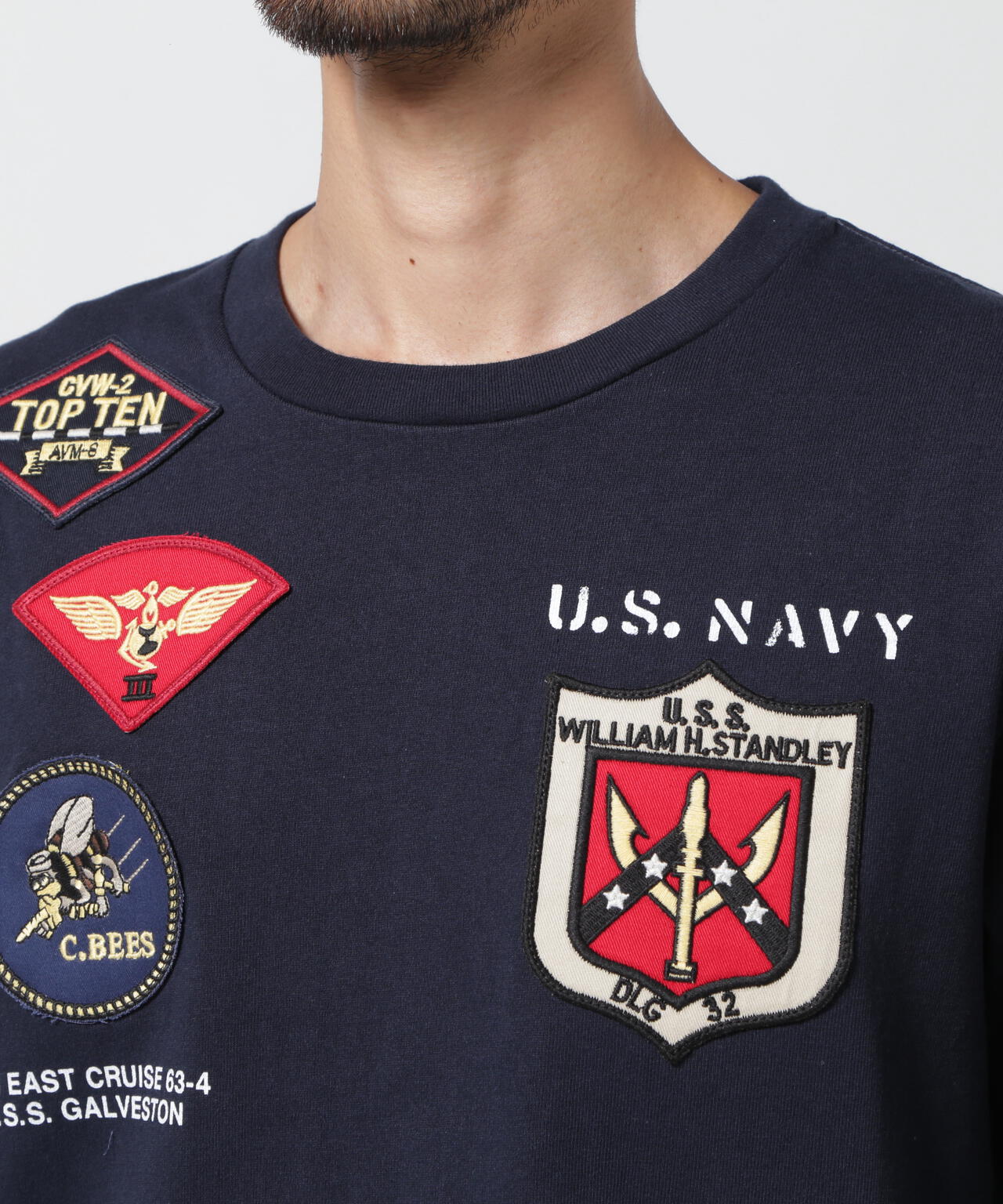 《WEB&DEPOT限定》TOP GUN PATCHED L/S T-SHIRT / トップガン パッチド 長袖 Tシャツ / AVIREX