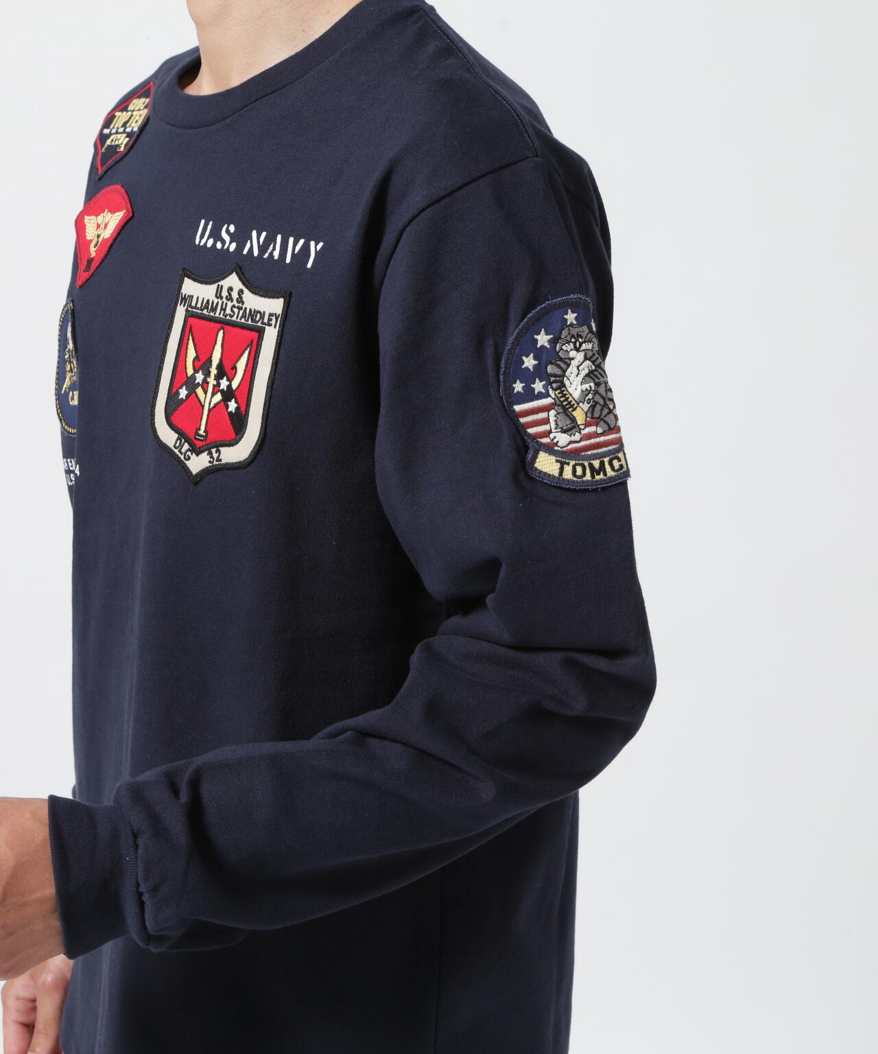 《WEB&DEPOT限定》TOP GUN PATCHED L/S T-SHIRT / トップガン パッチド 長袖 Tシャツ / AVIREX