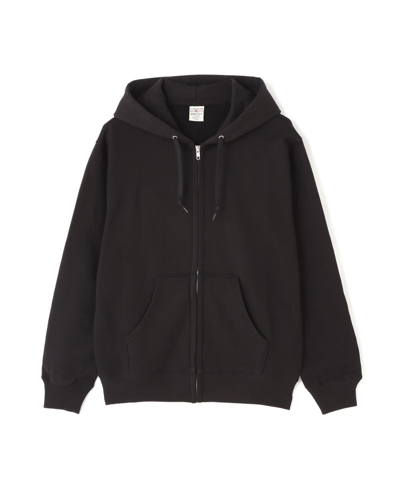 AVIREX ジップパーカー 黒 アヴィレックス AVIREX VARSITY LOGO SWEAT ZIP UP PARKA /バーシティ