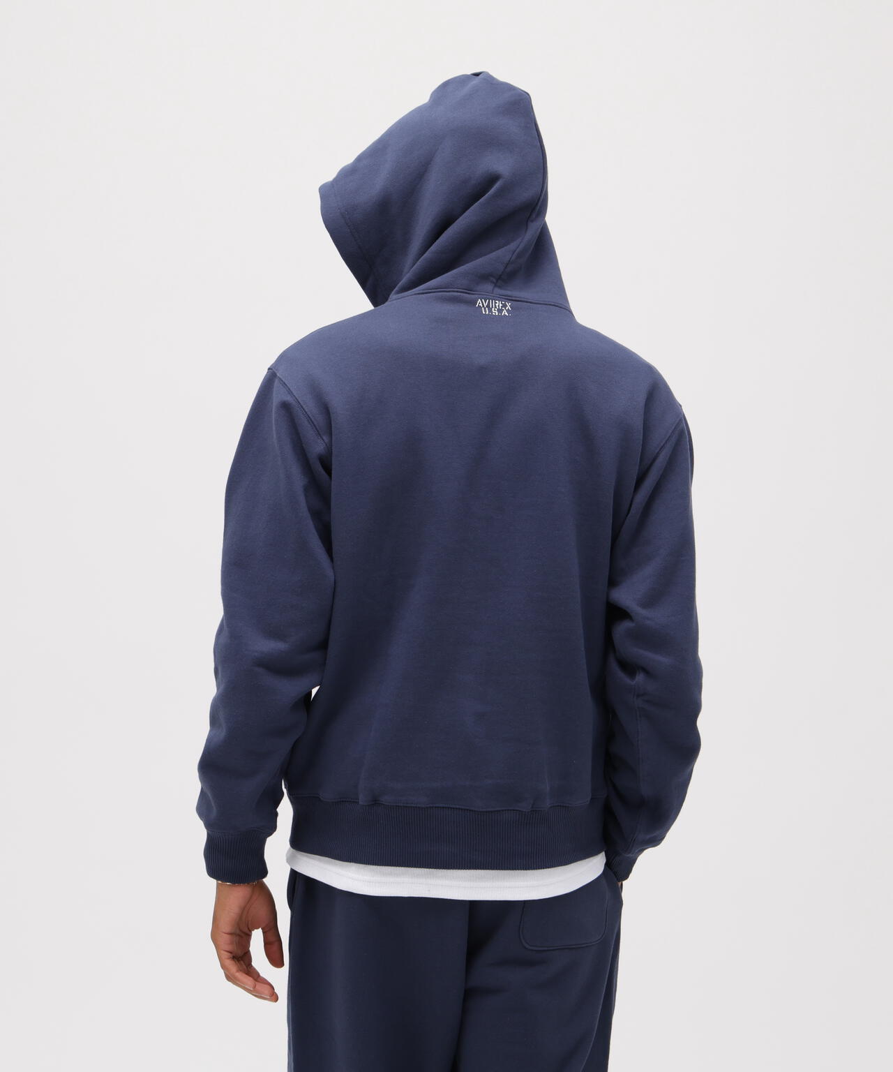 AVIREX ジップアップ スウェット パーカー／ネイビー M DAILY/デイリー》ZIP UP SWEAT PARKA / ジップアップ スウェット