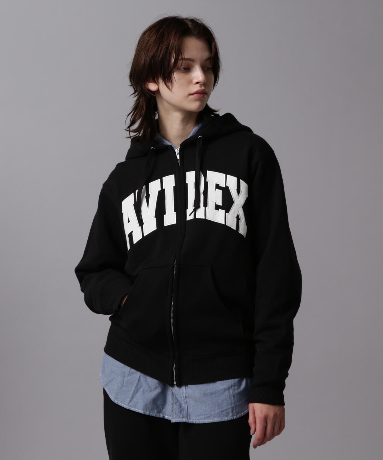 《DAILY/デイリー》ZIP UP SWEAT PARKA LOGO / ジップアップ スウェット パーカー ロゴ / AVIREX /