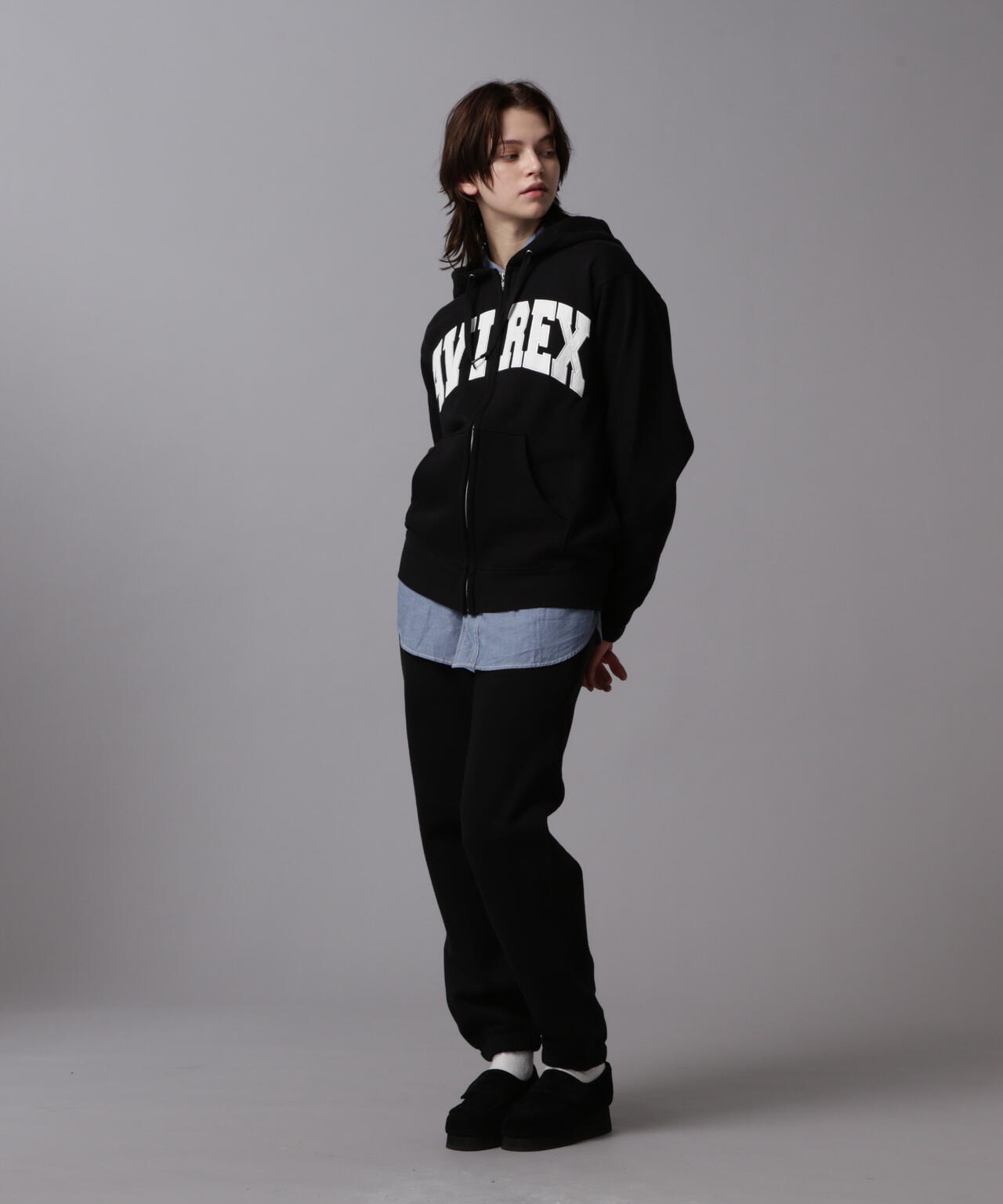 《DAILY/デイリー》ZIP UP SWEAT PARKA LOGO / ジップアップ スウェット パーカー ロゴ / AVIREX /
