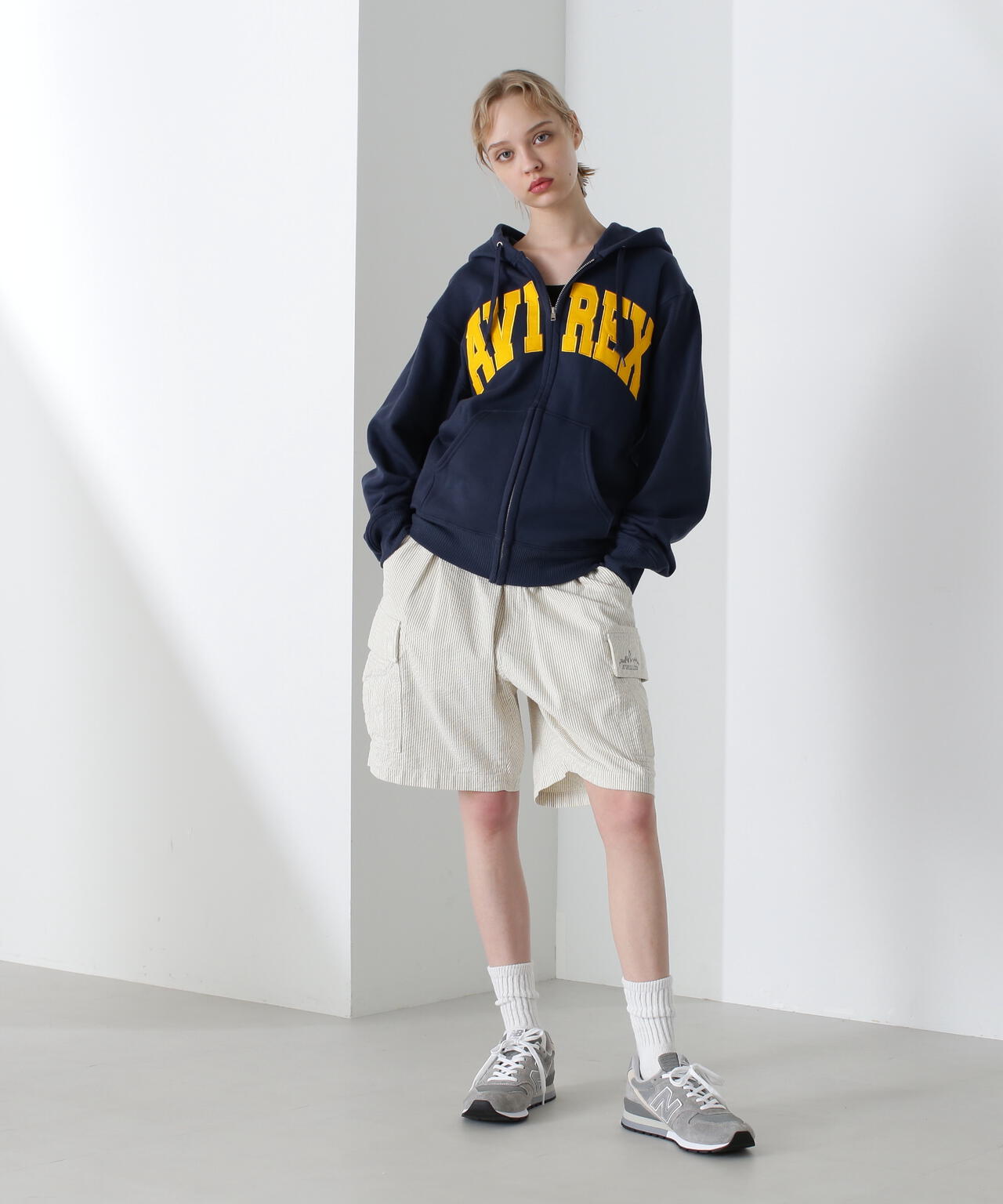 《DAILY/デイリー》ZIP UP SWEAT PARKA LOGO / ジップアップ スウェット パーカー ロゴ / AVIREX /