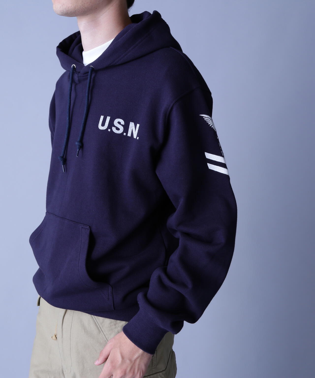 セール☆AVIREX アヴィレックス ロゴ ネイバル パーカー NAVAL PULLOVER PARK / ネイバル プルオーバー パーカー