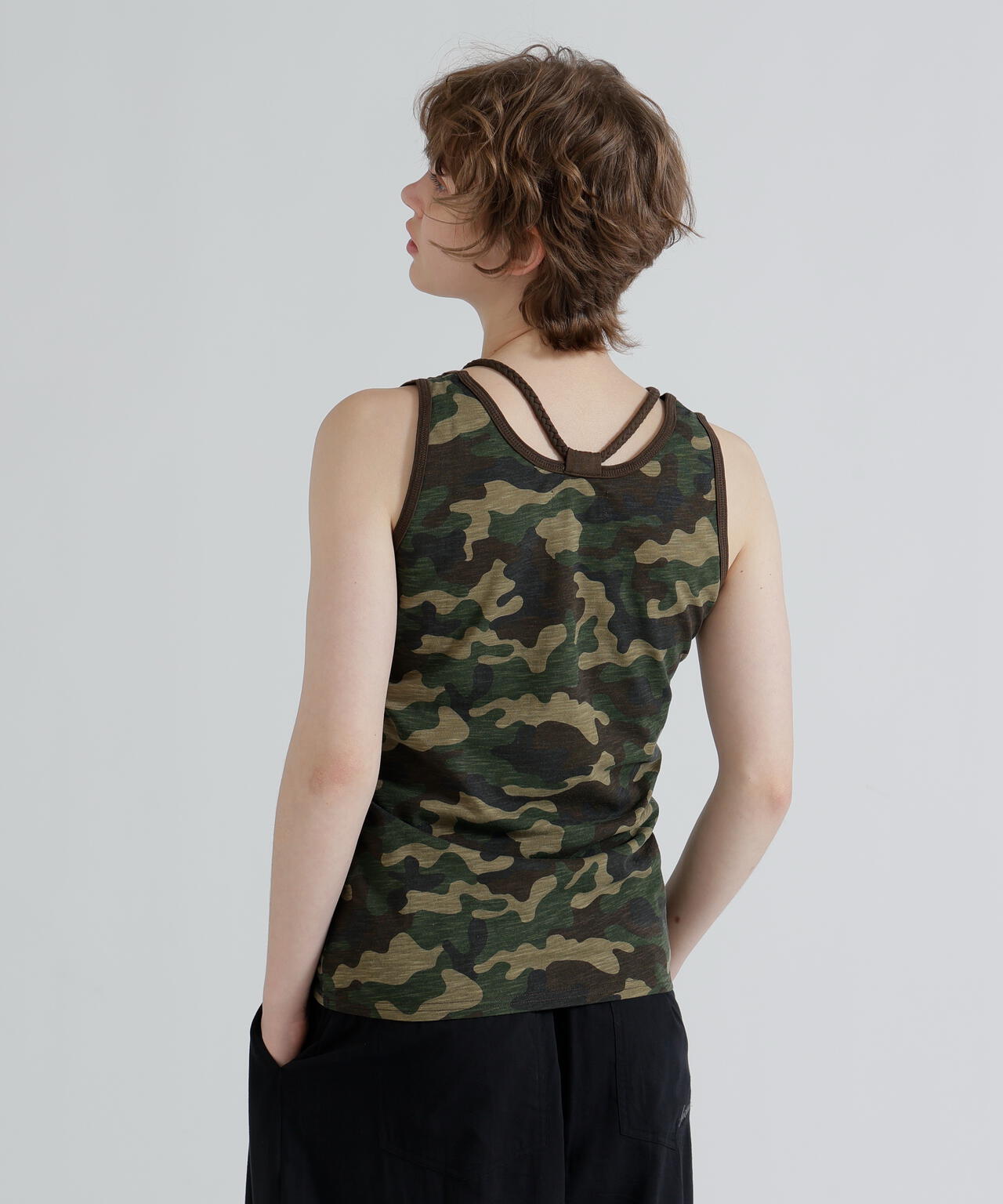 ★新品AVIREX U.S.A. カーキ タンクトップ M ブレード タンクトップ/BRAID TANK TOP | AVIREX（アヴィレックス