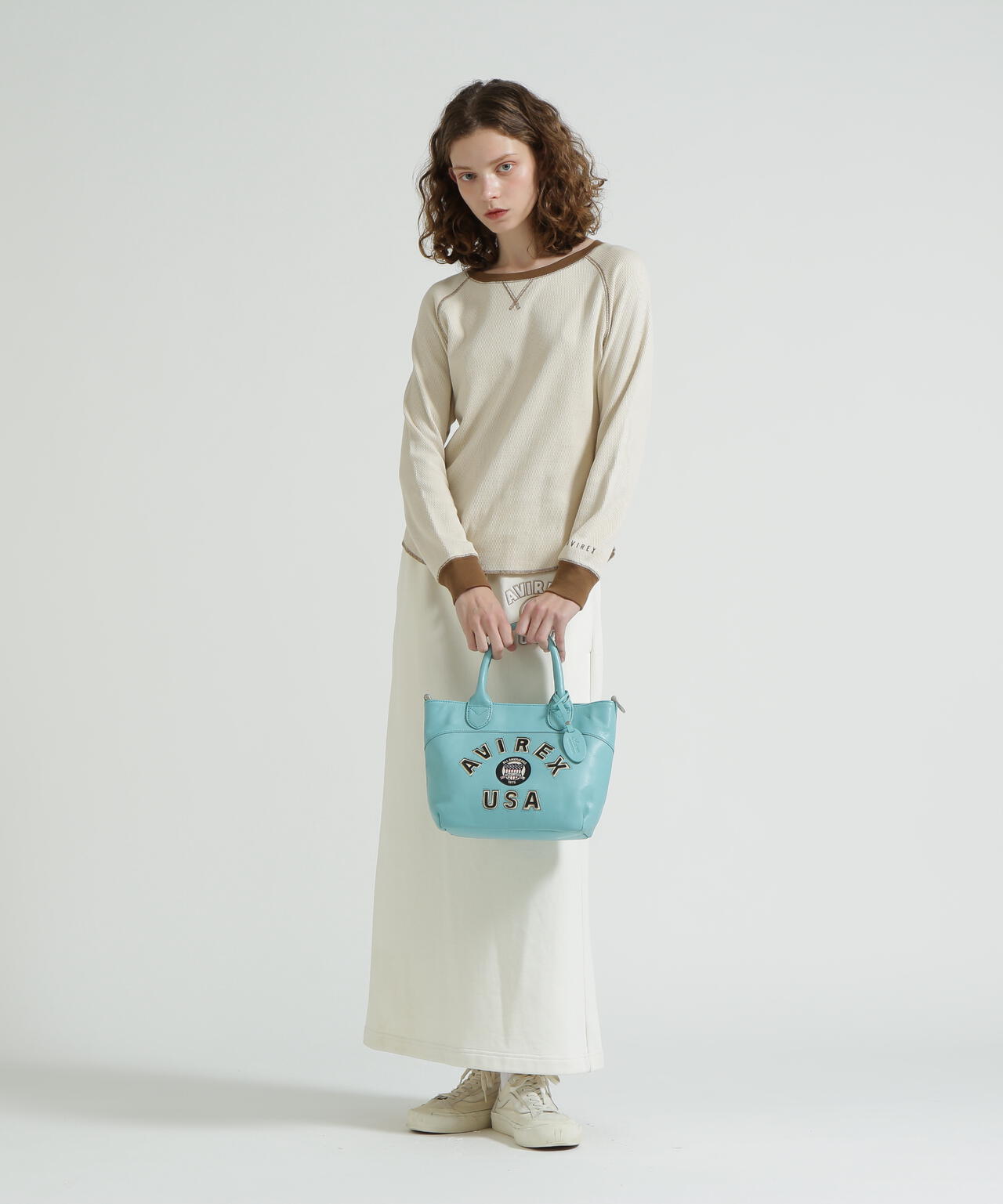 国内発送【AVIREX】バーシティー レザー ミニ トートバッグ バーシティー レザー ミニ トートバッグ/VARSITY LEATHER MINI