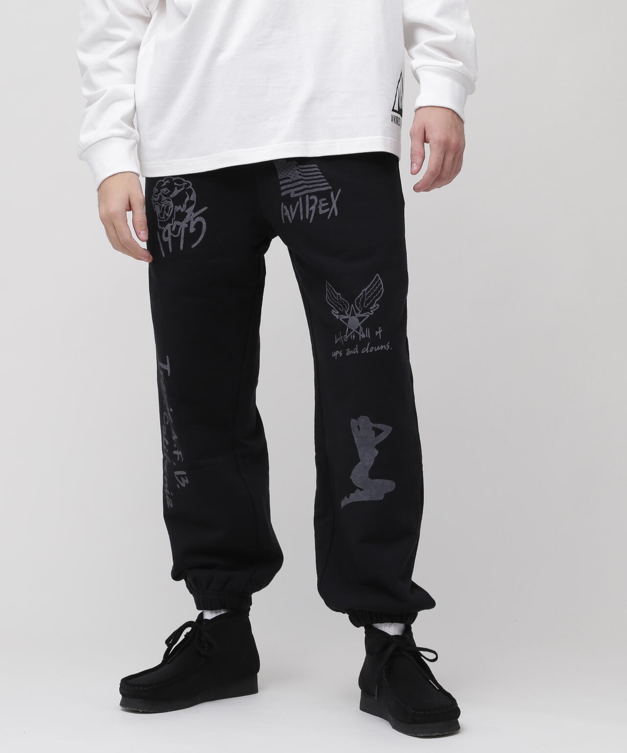 WEB限定》STENCIL PRINT SWEAT PANTS / ステンシル プリント