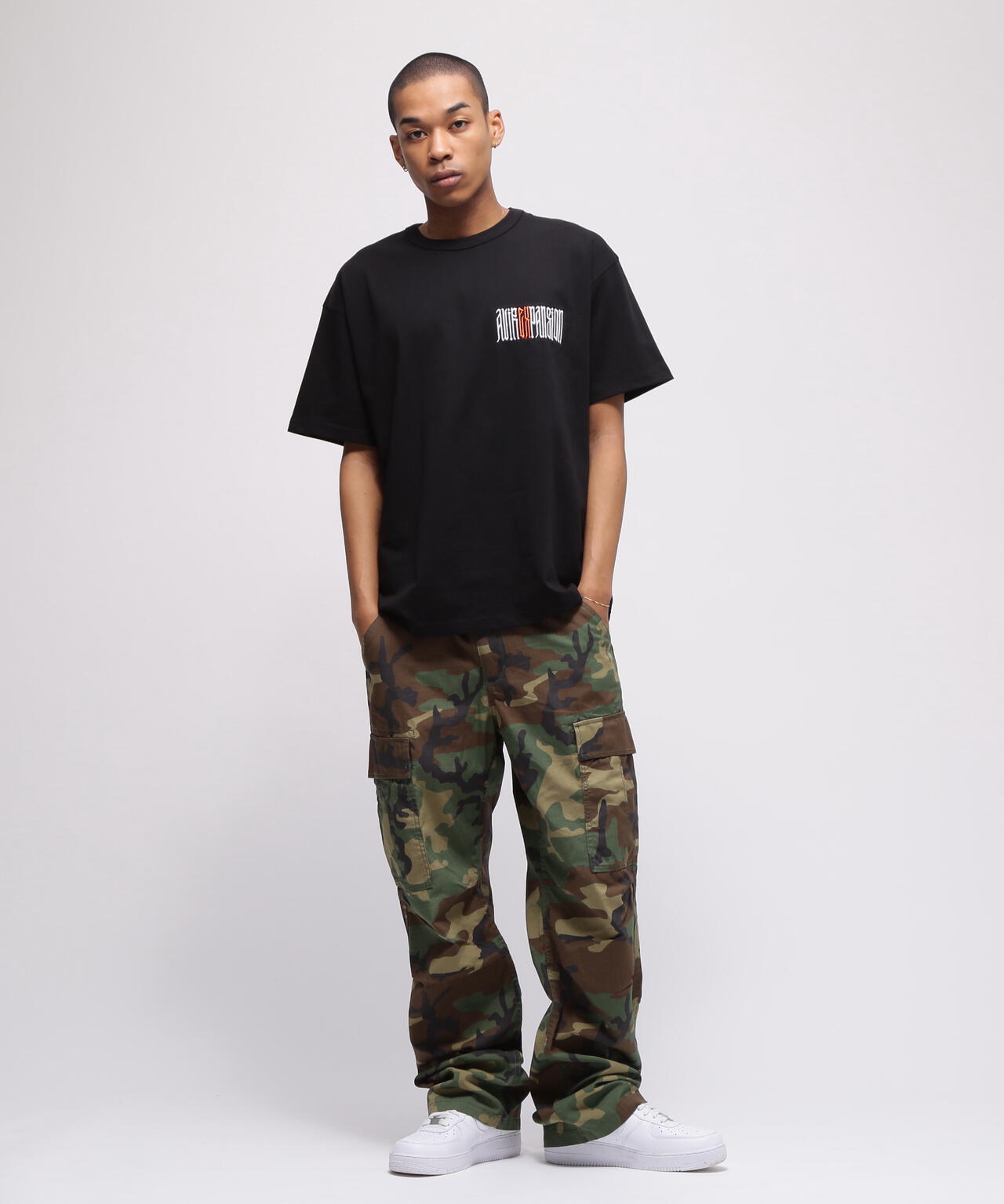 AB6IX エービーシックス Tシャツ ブラック 送料込 ADAM ET ROPÉ HOMME(アダム エ ロペ オム) / ボックスシルエット