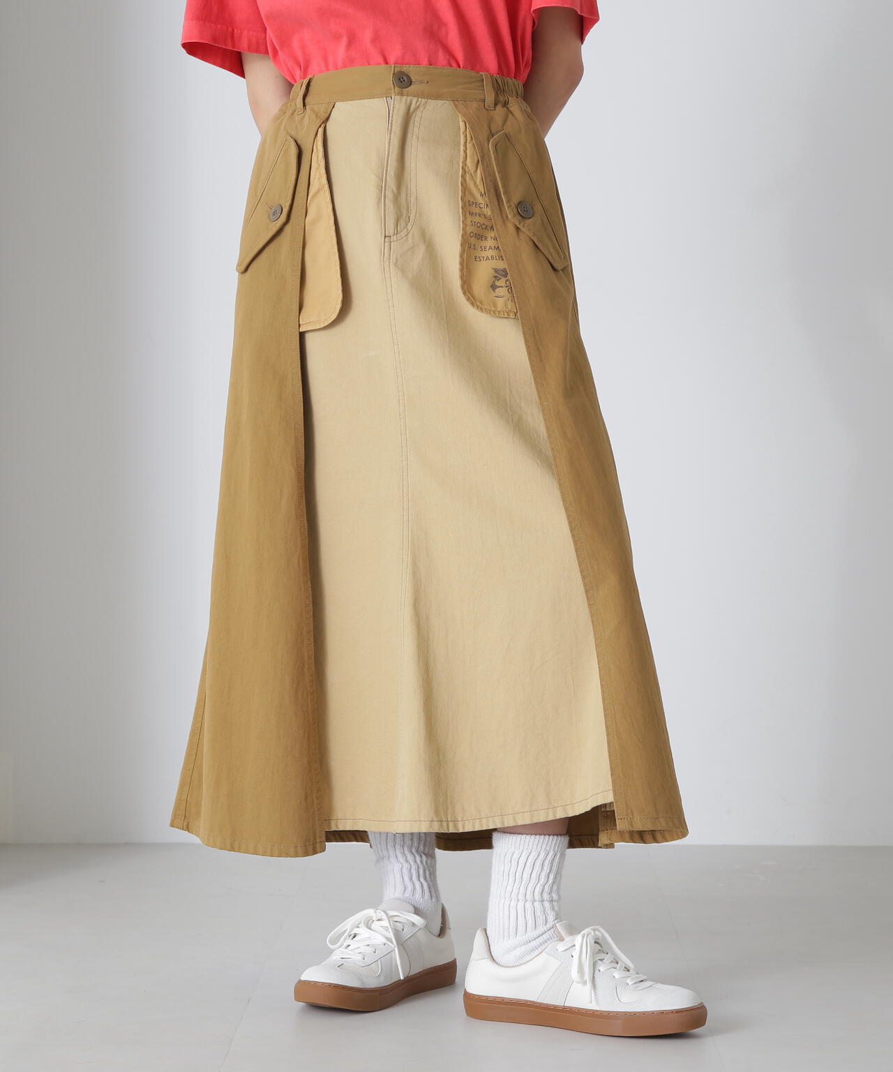 Avirex スカート MILITARY LAYERED LIKE SKIRT/ミリタリー レイヤード スカート