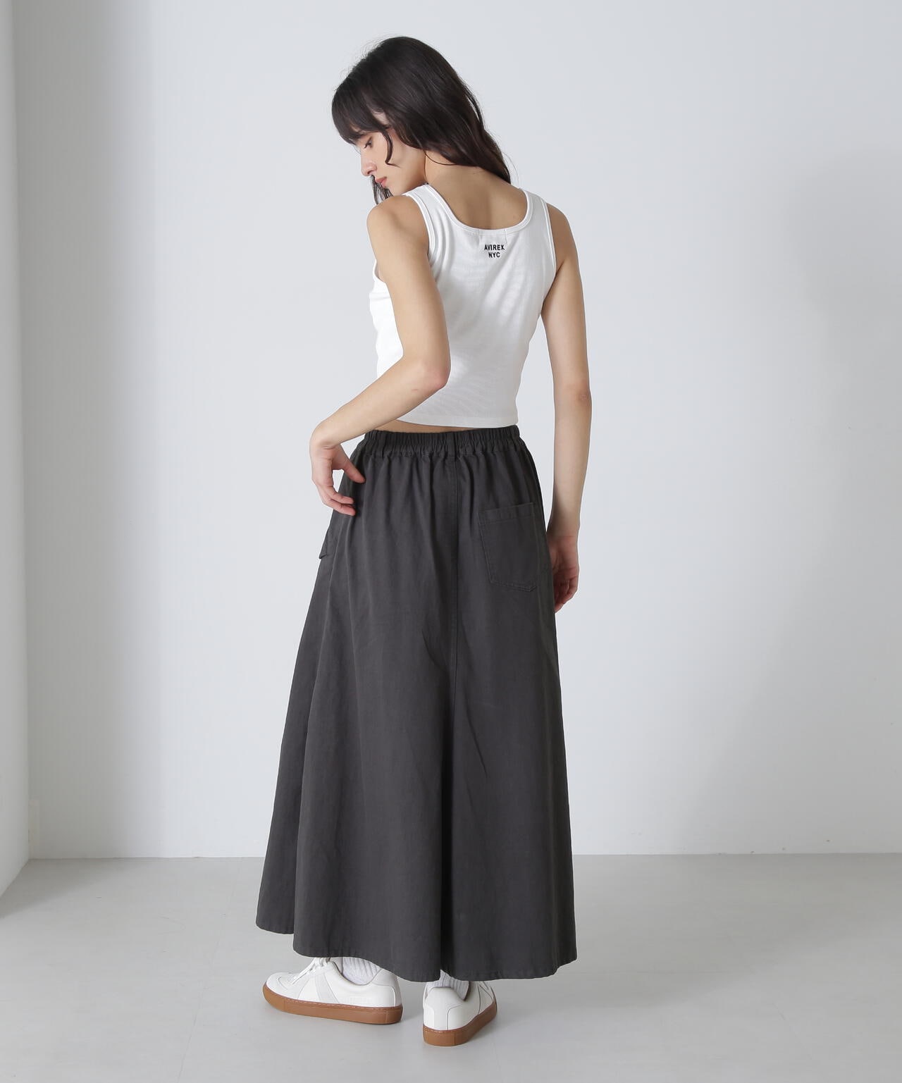 Avirex スカート WAPPEN PRINT LONG SKIRT/ワッペンプリント ロングスカート