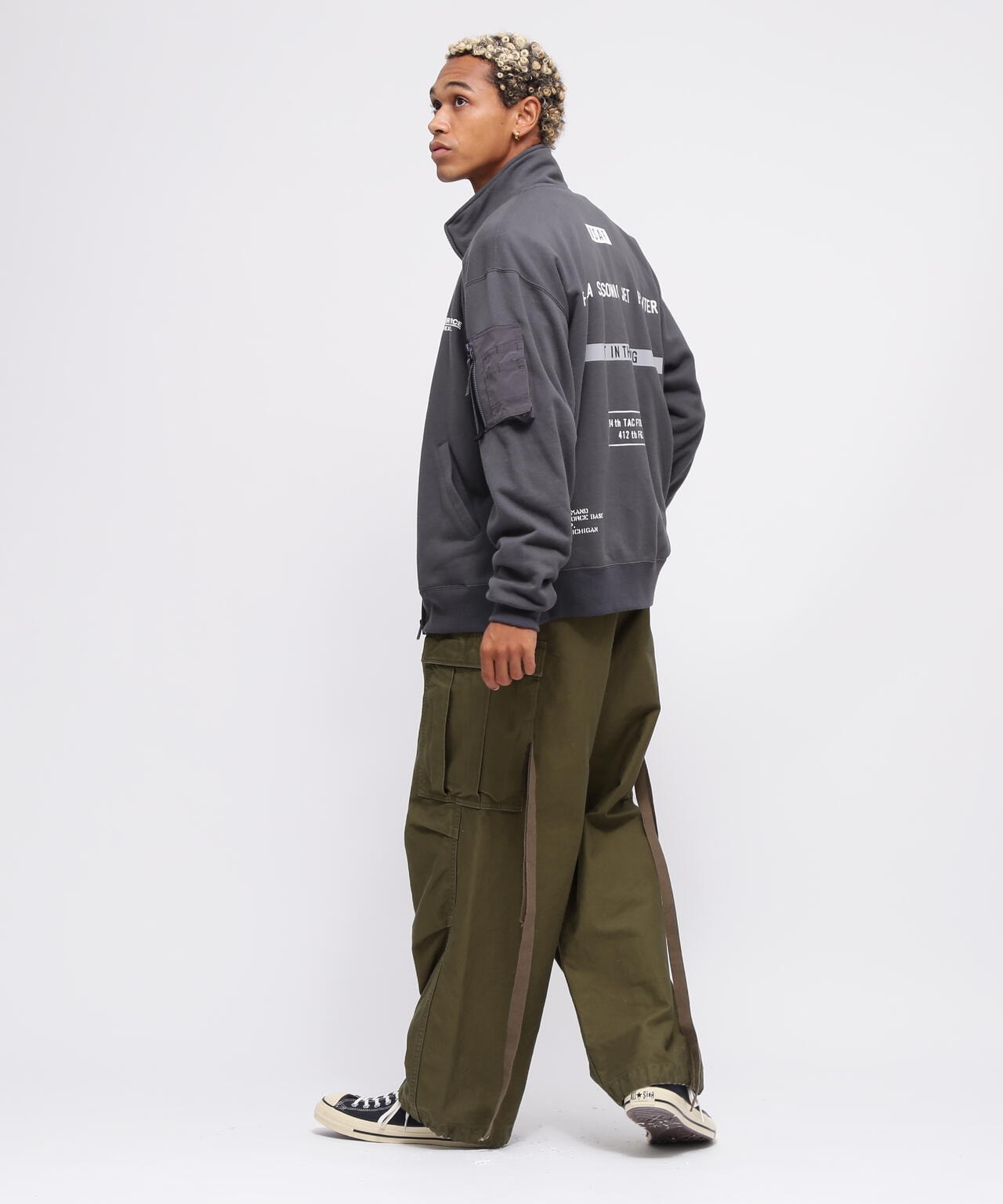 STENCIL STAND ZIP SWEAT 