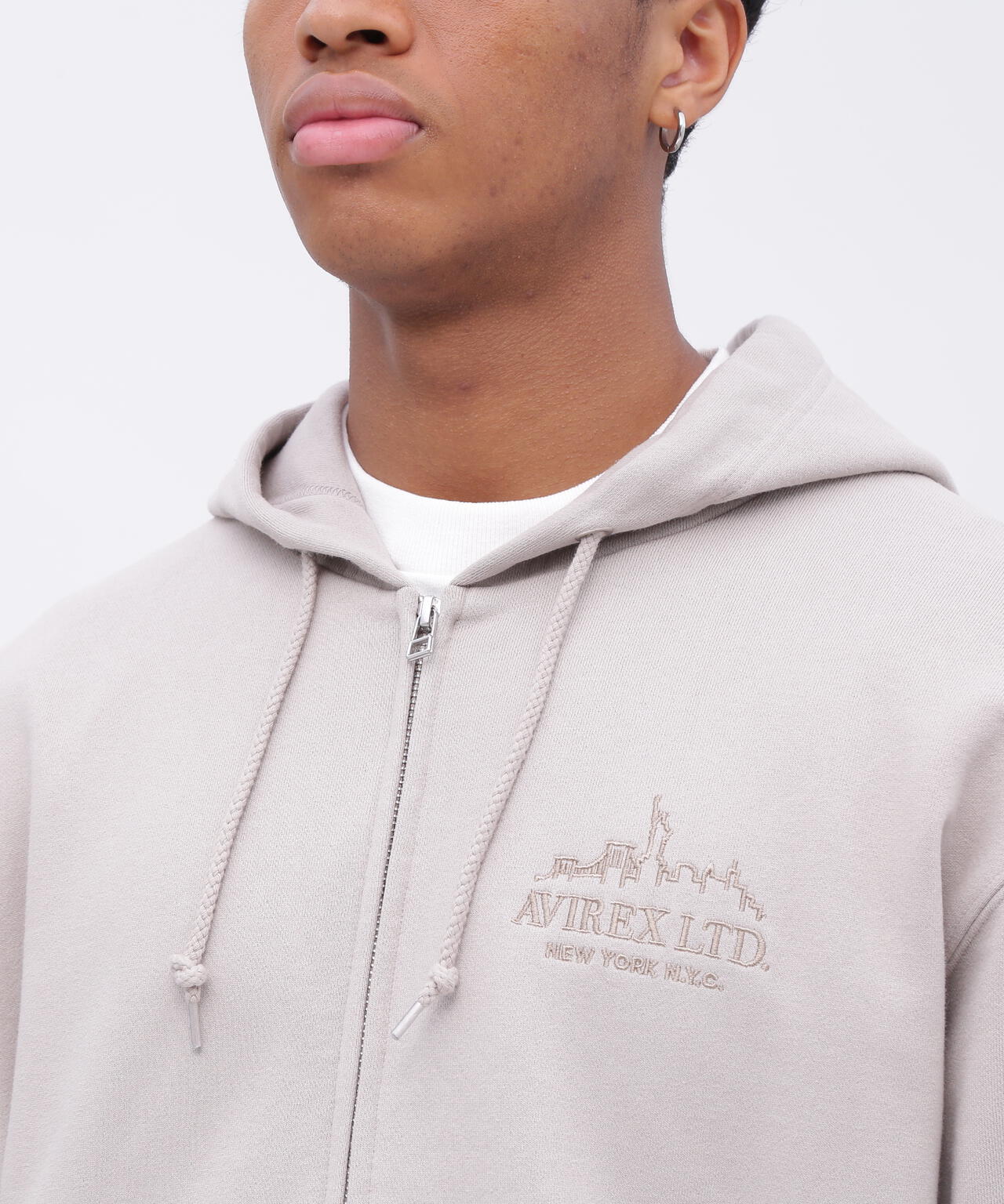 VARSITY LOGO ZIP SWEAT PARKA NYC / ジップ スウェット