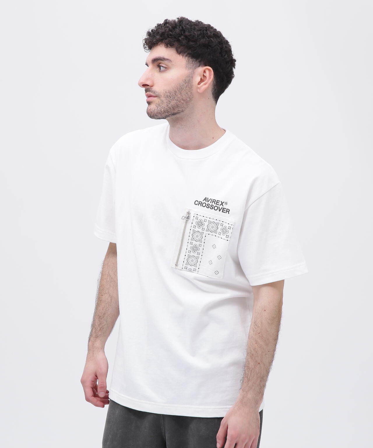 CROSSOVER》DENIM POCKET T-SHIRT / クロスオーバー デニム ポケット T