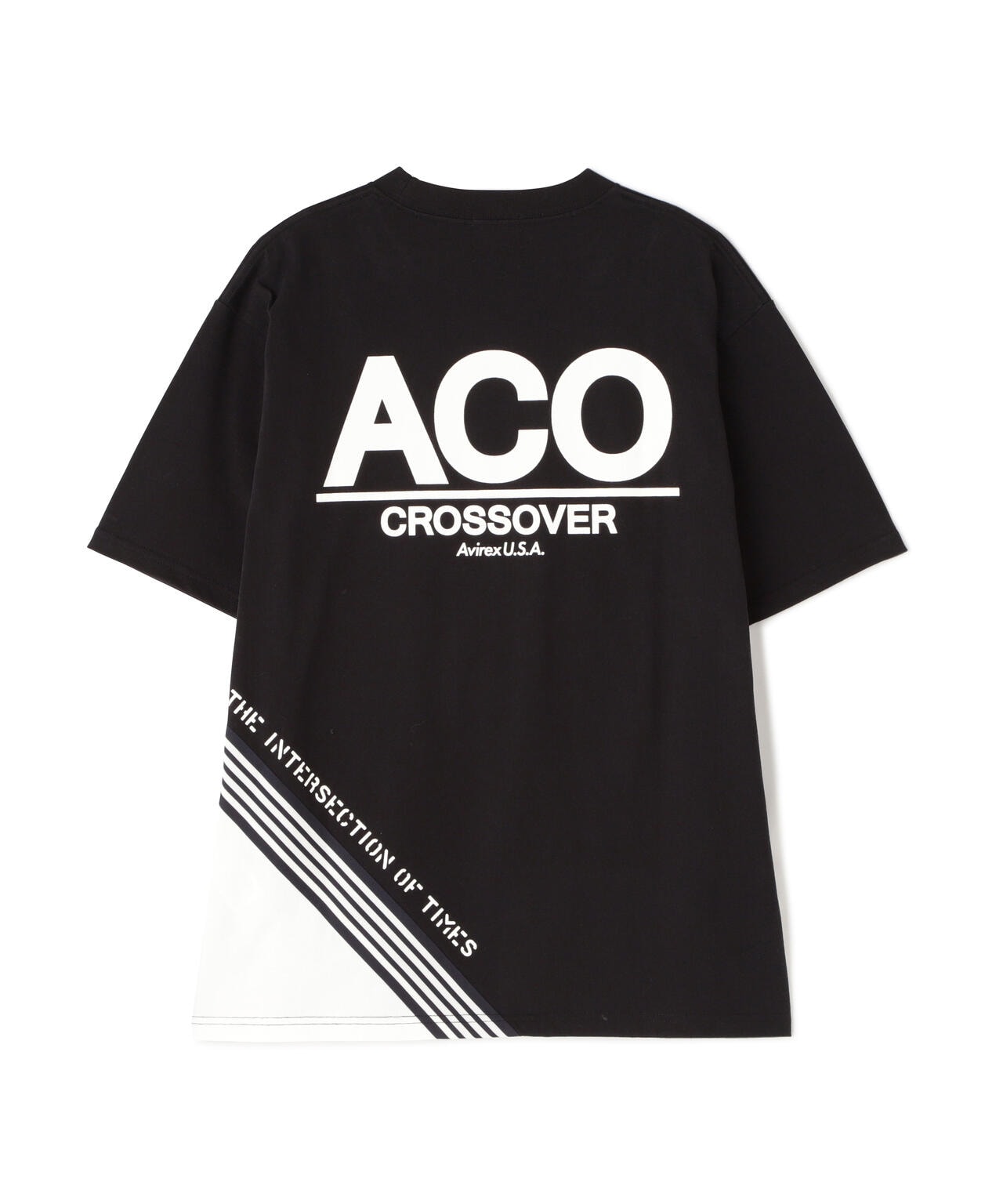 AVIREX Tシャツ 4枚セット 黒 白 CROSSOVER》LINE T-SHIRT / クロスオーバー ライン Tシャツ / AVIREX