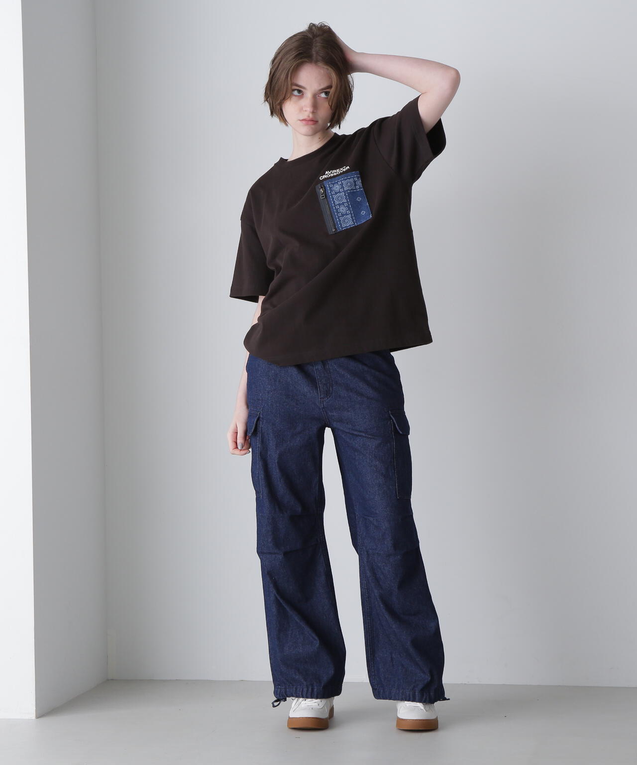 CROSSOVER》DENIM POCKET T-SHIRT / クロスオーバー デニム ポケット T