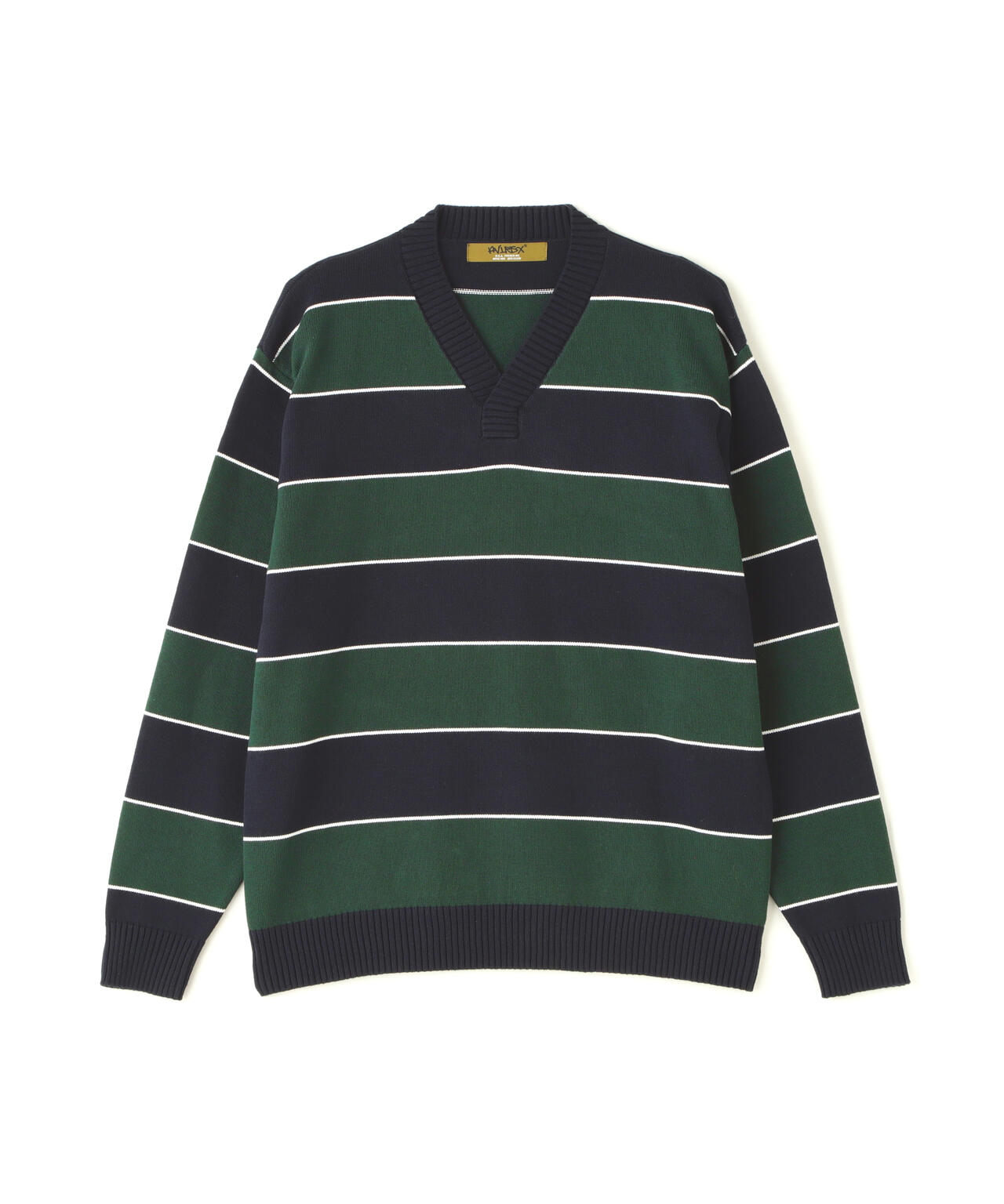 ビアズリー　モノトーン ボーダー Vネックニット ビアズリー モノトーン ボーダー Vネックニット V-NECK BORDER KNIT