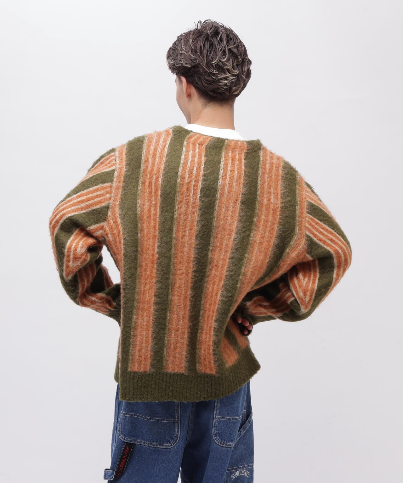 STRIPE MOHAIR LIKE CARDIGAN / ストライプ モヘア ライク