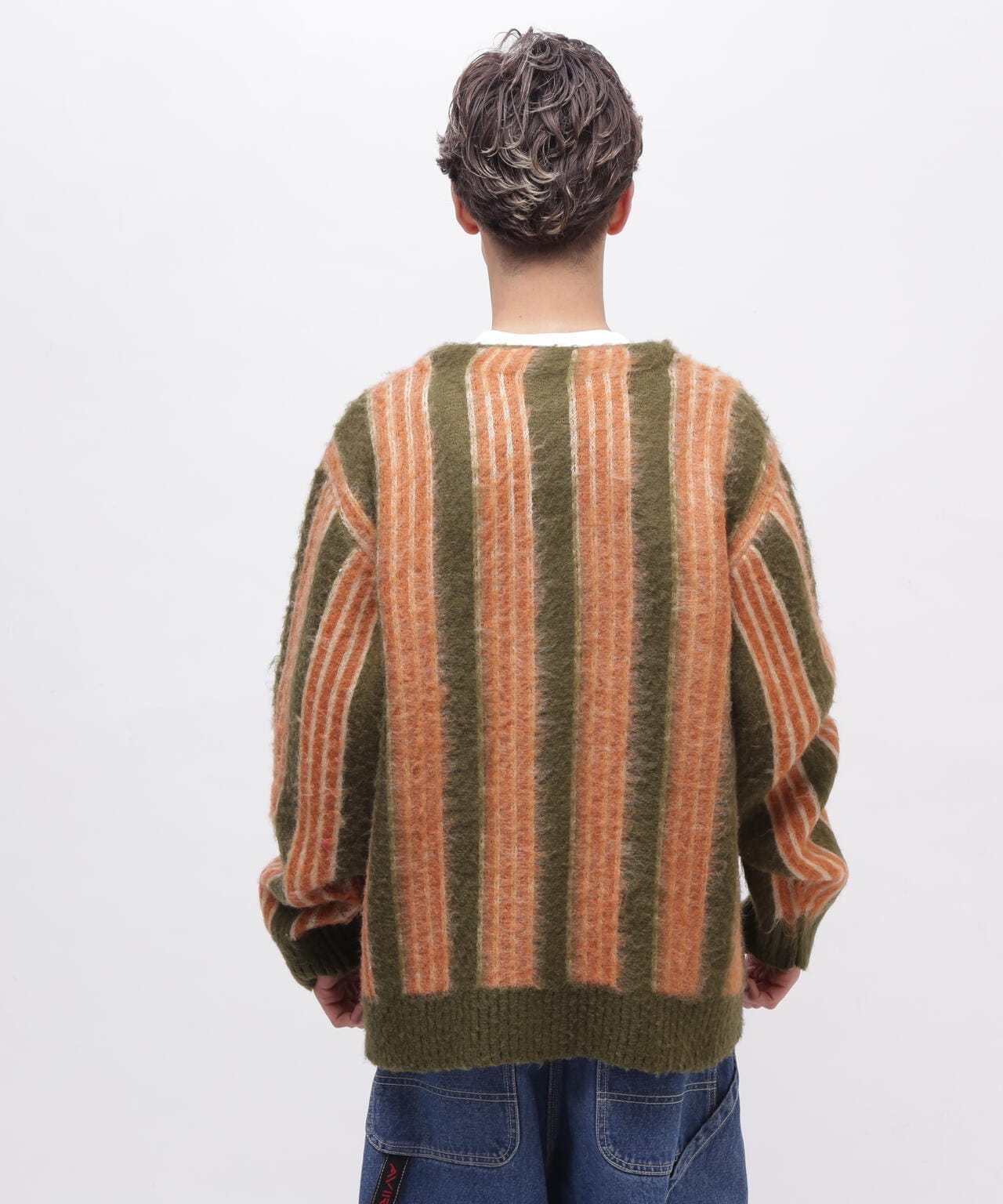 STRIPE MOHAIR LIKE CARDIGAN / ストライプ モヘア ライク