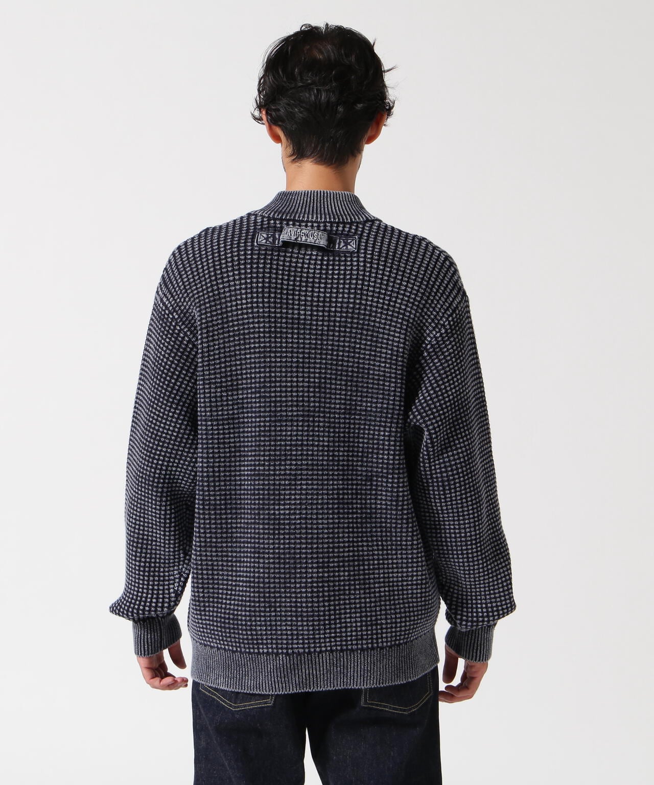 【AVIREX】FADE WASH COMMAND ZIP UP KNIT 直営店限定》FADE WASH COMMAND ZIP UP KNIT / フェイドウォッシュ