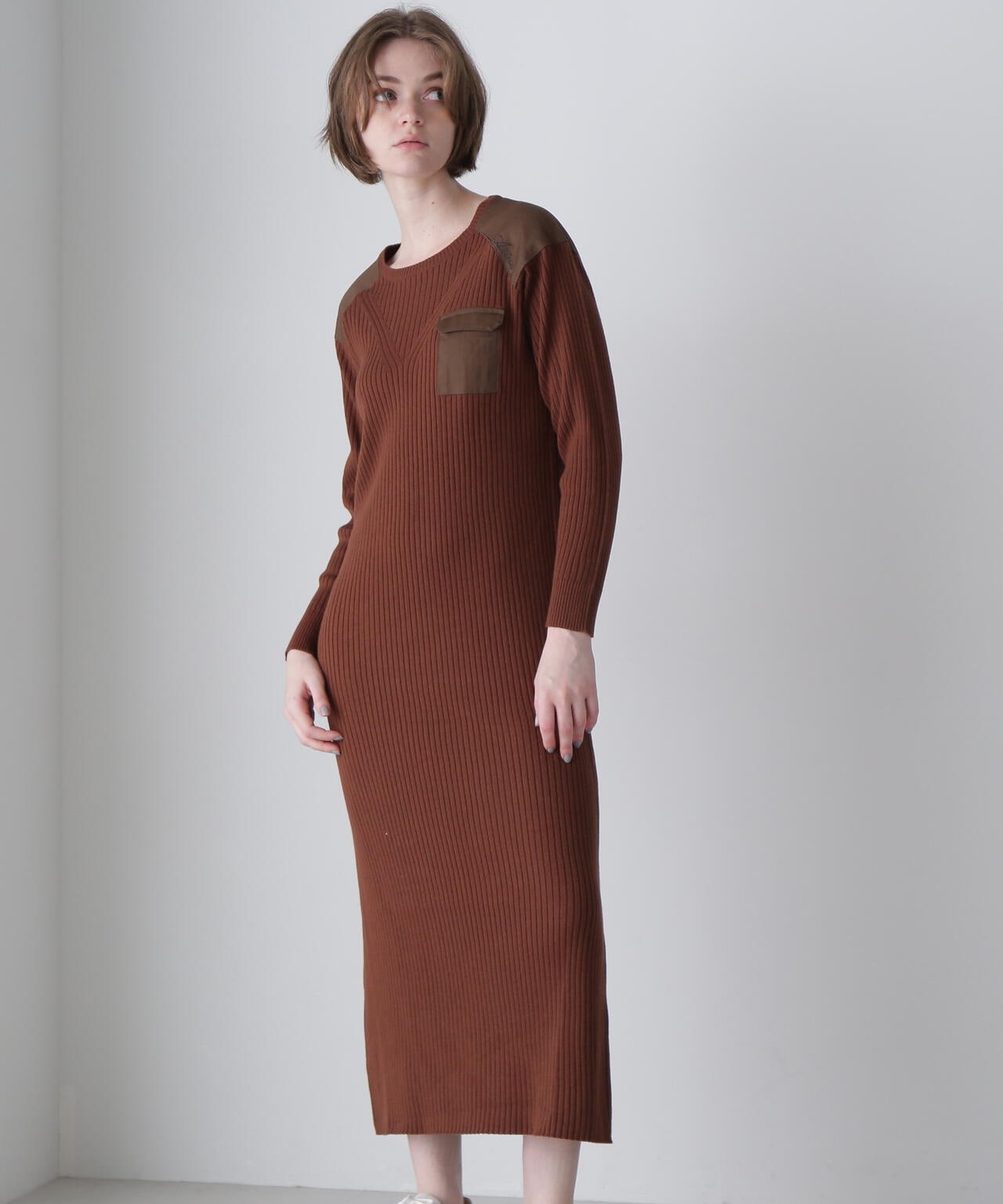 MILITARY RIB KINT ONEPIECE/ミリタリーリブニットワンピース | AVIREX