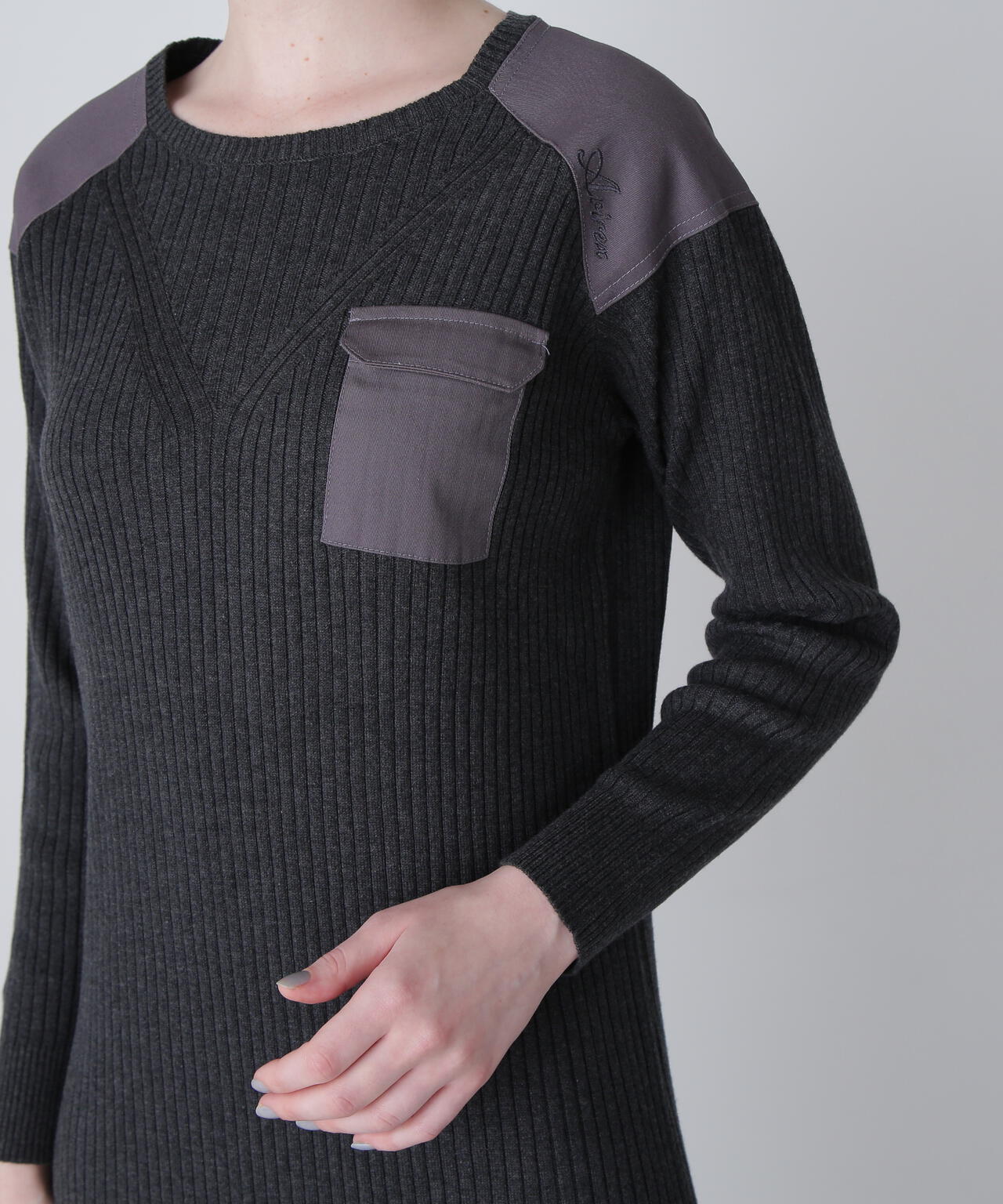 アヴィレックス（AVIREX）/MILITARY RIB KINT ONEPIECE／ミリタリーリブニットワンピース MILITARY RIB KINT ONEPIECE/ミリタリーリブニットワンピース | AVIREX