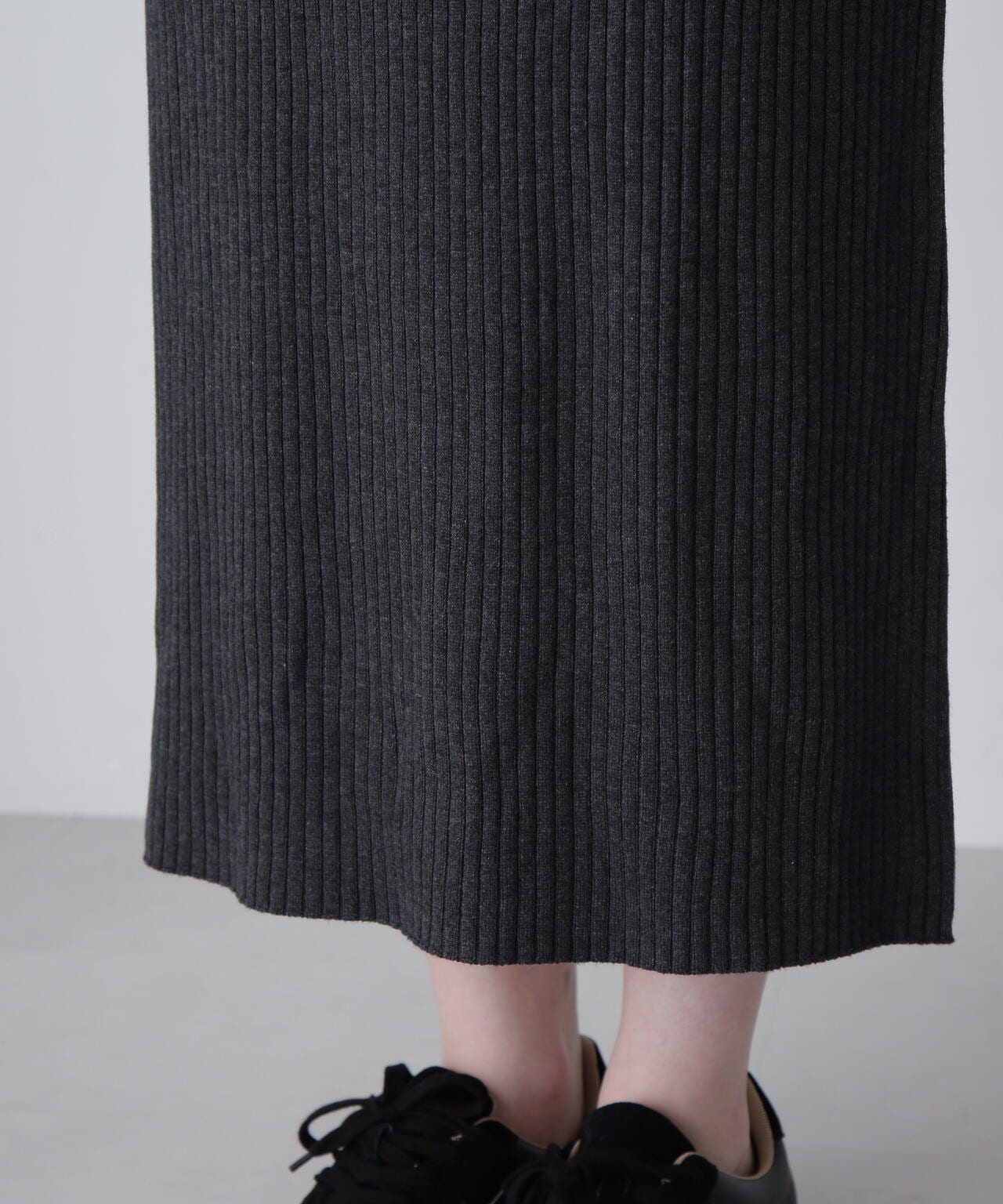 RIER Rib kint リブニット ブラック MILITARY RIB KINT ONEPIECE/ミリタリーリブニットワンピース