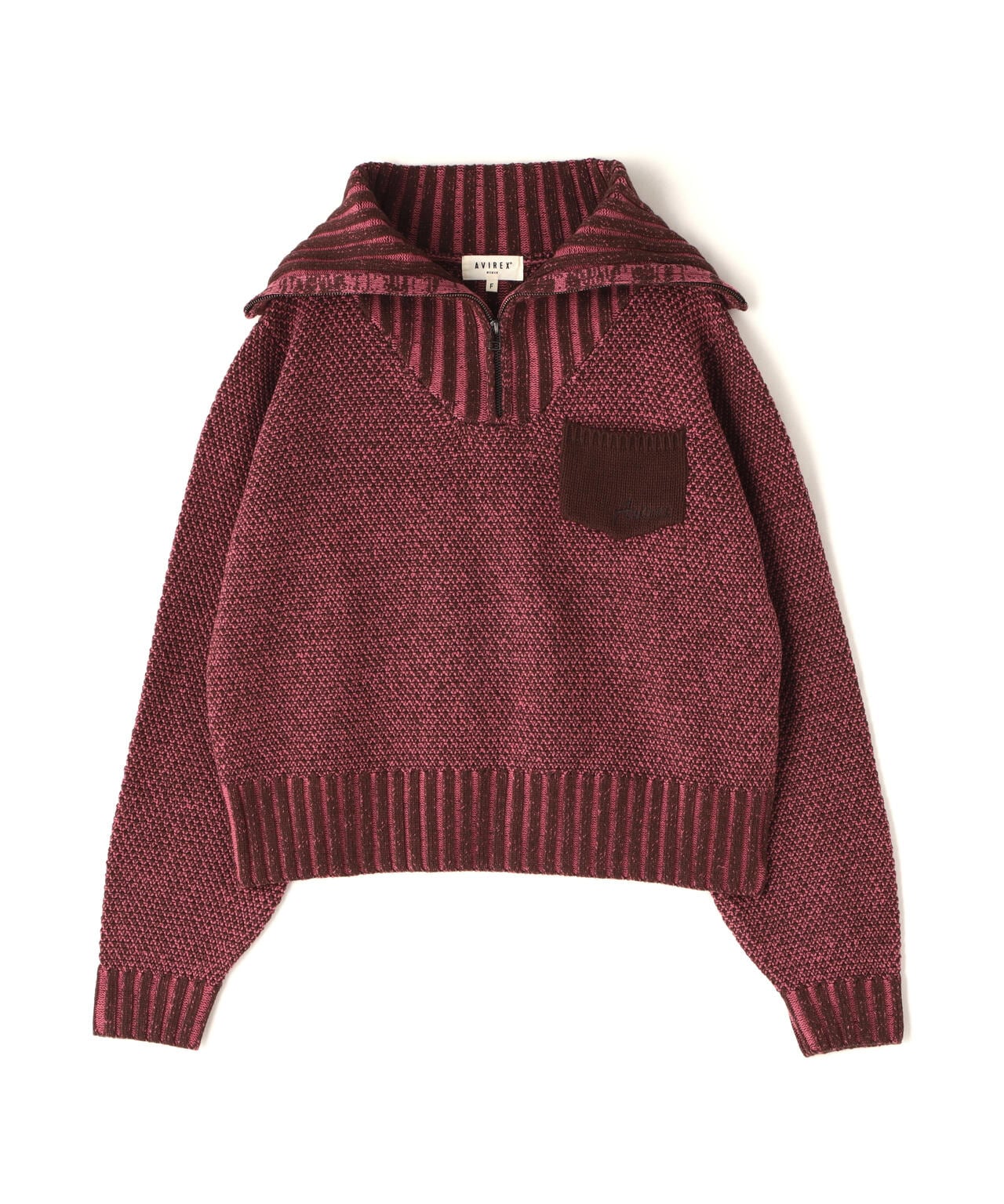 ZIP TURTLE NECK MELANGE KNIT TOPS/ジップタートルネック