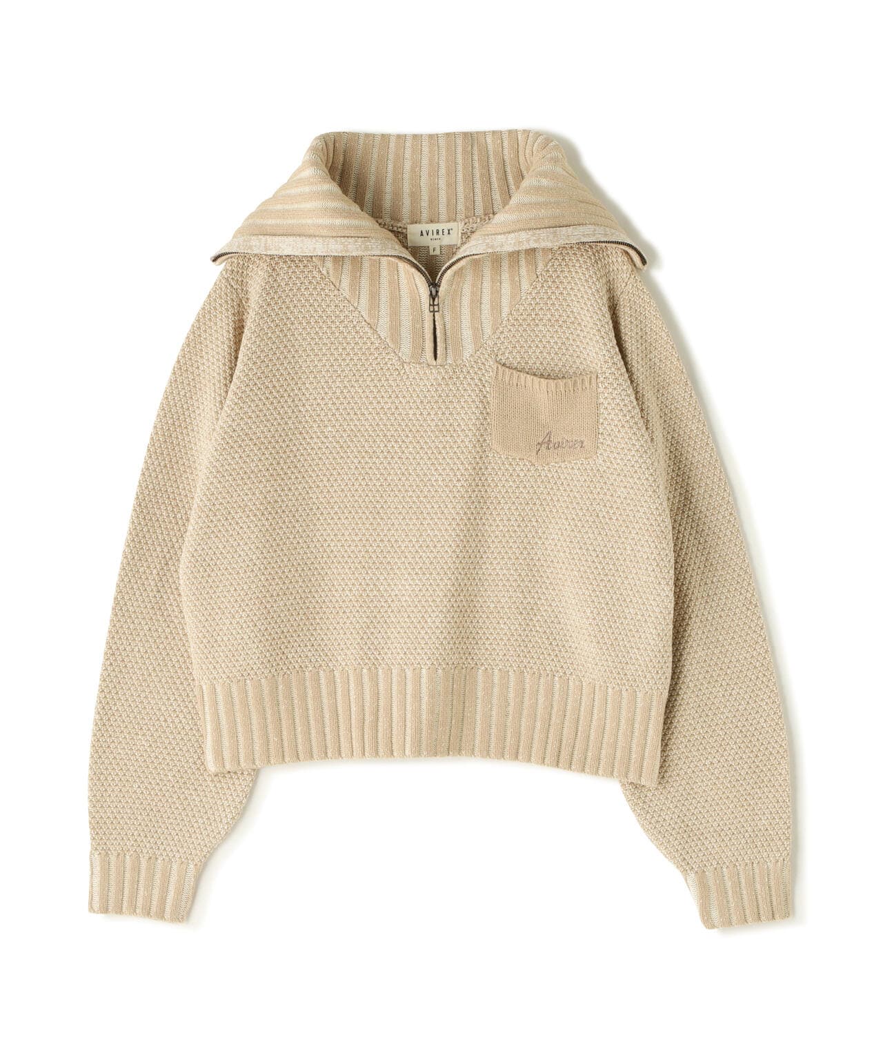 その他 anmenmin ZIP TURTLE NECK MELANGE KNIT TOPS/ジップタートルネック