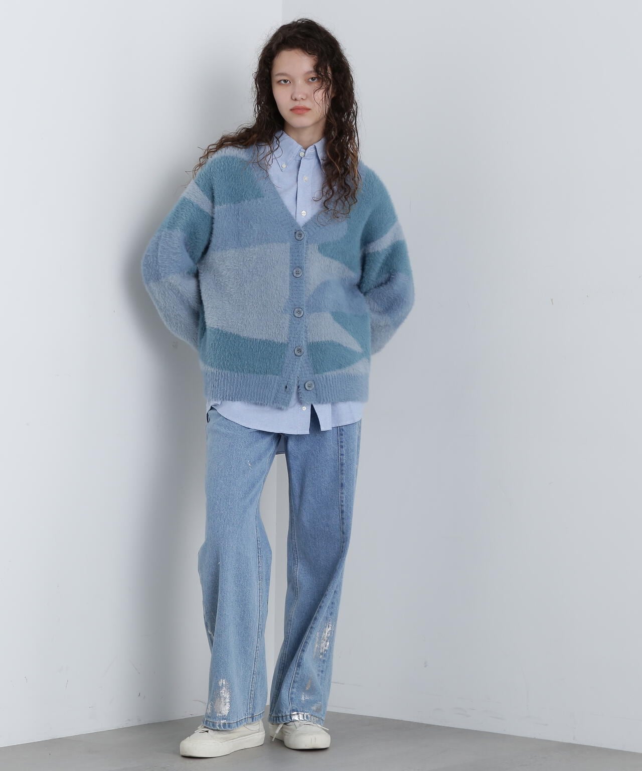 直営店限定》SHAGGY KNIT CARDIGAN/シャギーニットカーディガン