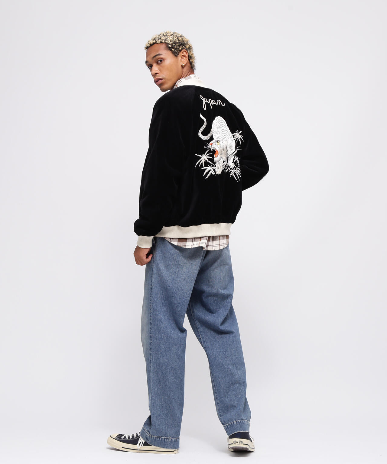 AVIREXVELVETEENSKAJACKETWHITE TIGERスカジャン VELVETEEN SKA JACKET WHITE TIGER/ヴェルヴェティーン スカジャケット