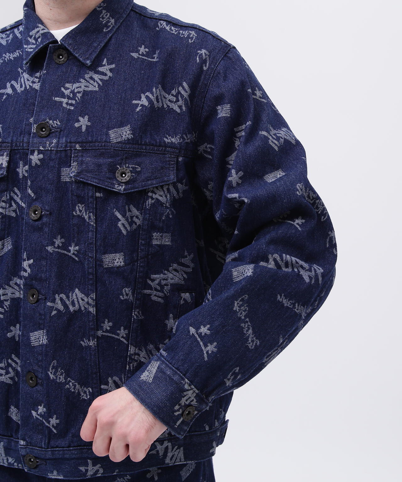 アヴィレックス（AVIREX）/TAGGING JACQUARD DENIM JACKET／タギング ジャガード デニムジャケット TAGGING JACQUARD DENIM JACKET/タギング ジャガード デニムジャケット