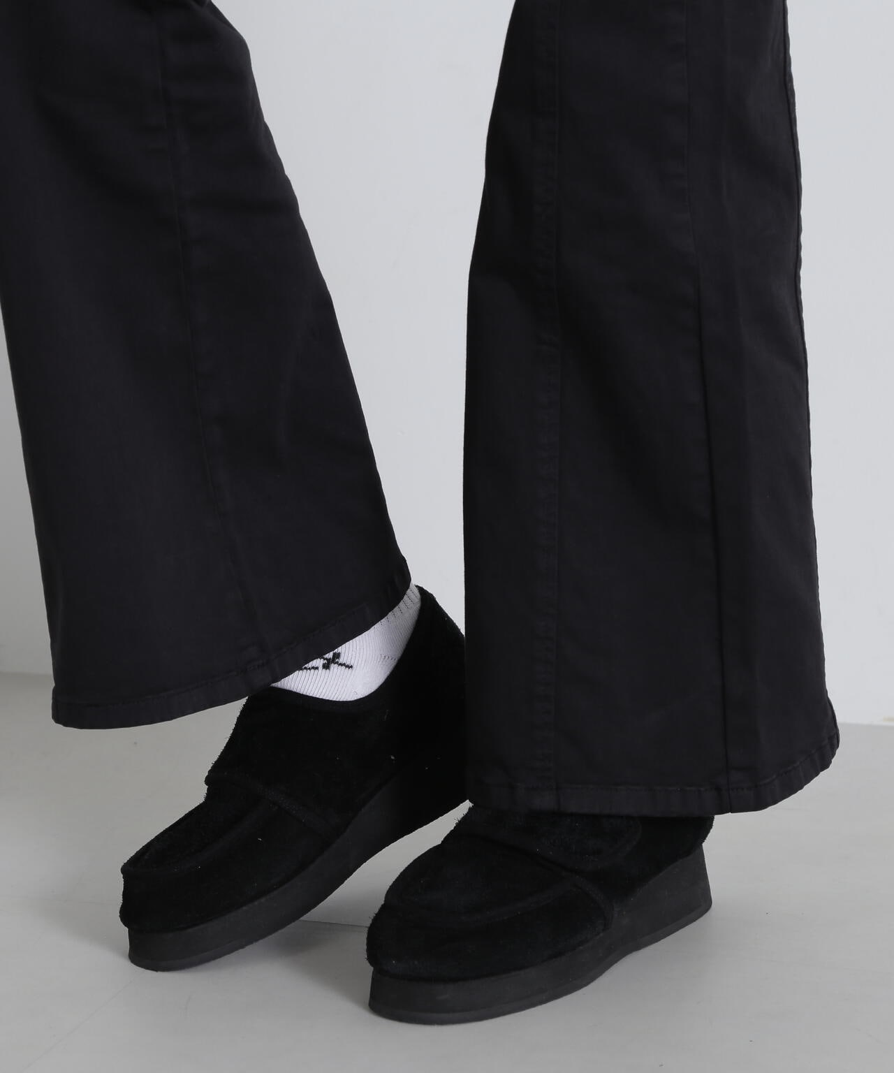 直営店限定】SATIN FLARE STRECH PANTS/サテンフレアストレッチパンツ