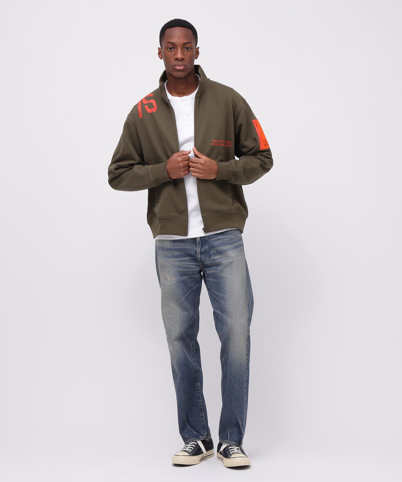 WEB&DEPOT限定》REMODEL DESIGN STAND ZIP SWEAT/リモデル