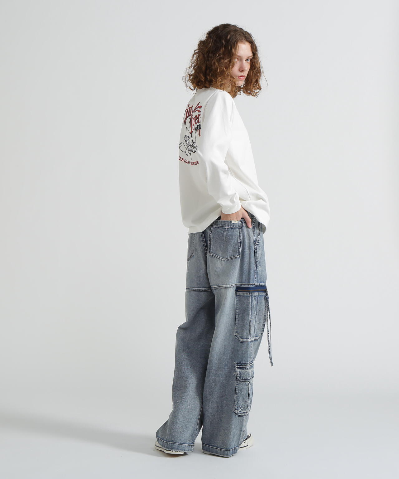 《WEB＆DEPOT限定》MILITARY MOTIF LONG SLEEVE T-SHIRT / ミリタリーモチーフ 長袖 Tシャツ