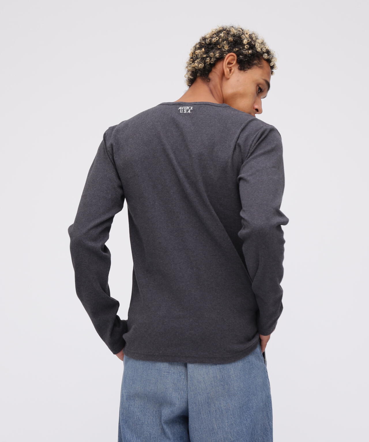DAILY》RIB L/S V-NECK T-SHIRT | AVIREX（アヴィレックス） ｜【公式