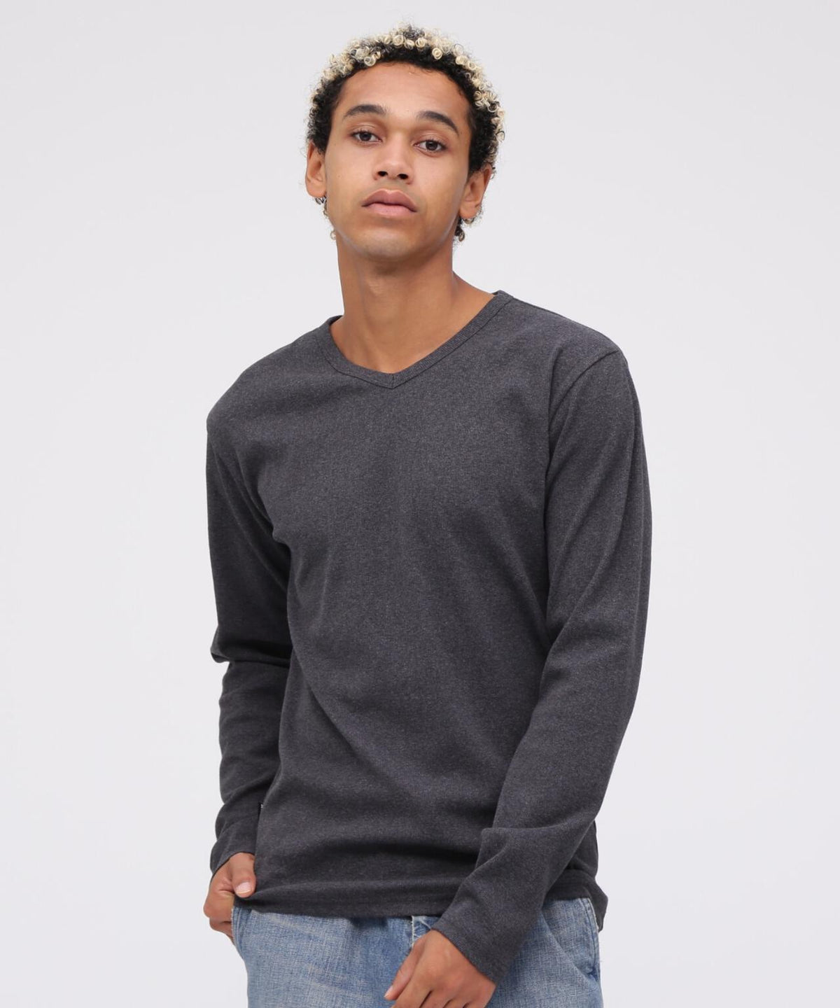 DAILY》RIB L/S V-NECK T-SHIRT | AVIREX（アヴィレックス） ｜【公式 