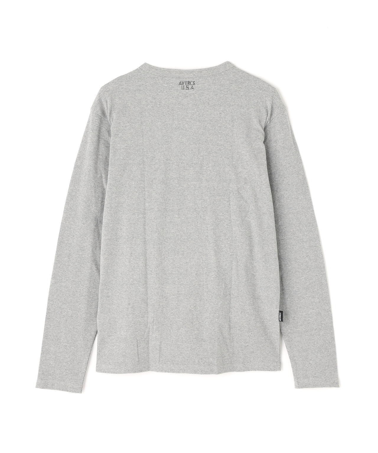 DAILY/デイリー》RIB L/S HENLEY NECK T-SHIRT | AVIREX