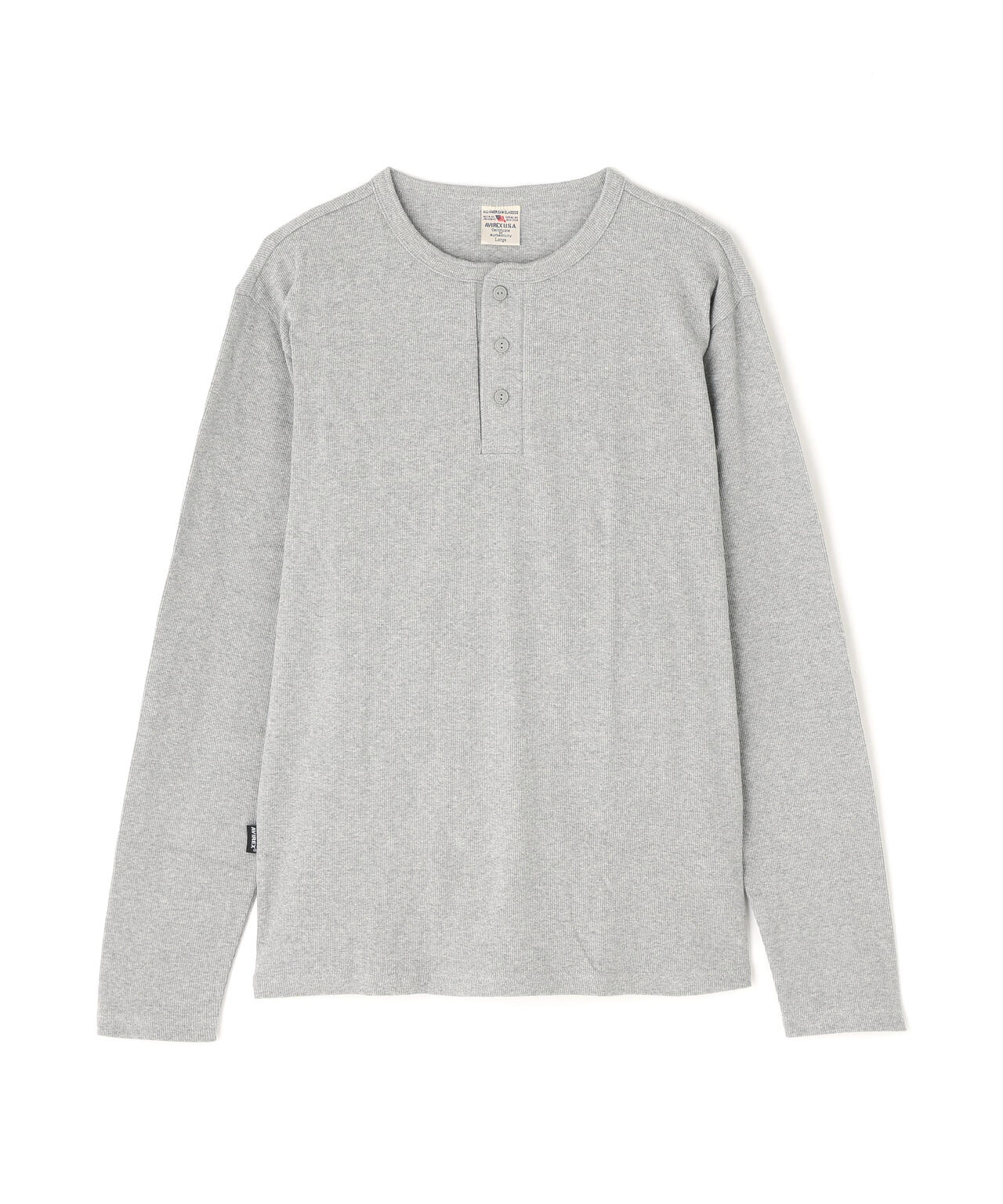 DAILY/デイリー》RIB L/S HENLEY NECK T-SHIRT | AVIREX