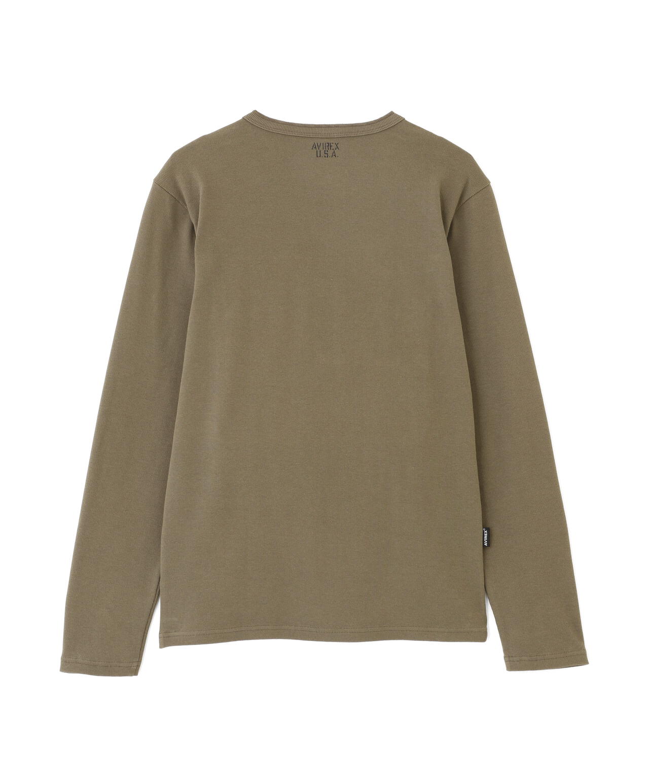 DAILY/デイリー》RIB L/S HENLEY NECK T-SHIRT | AVIREX