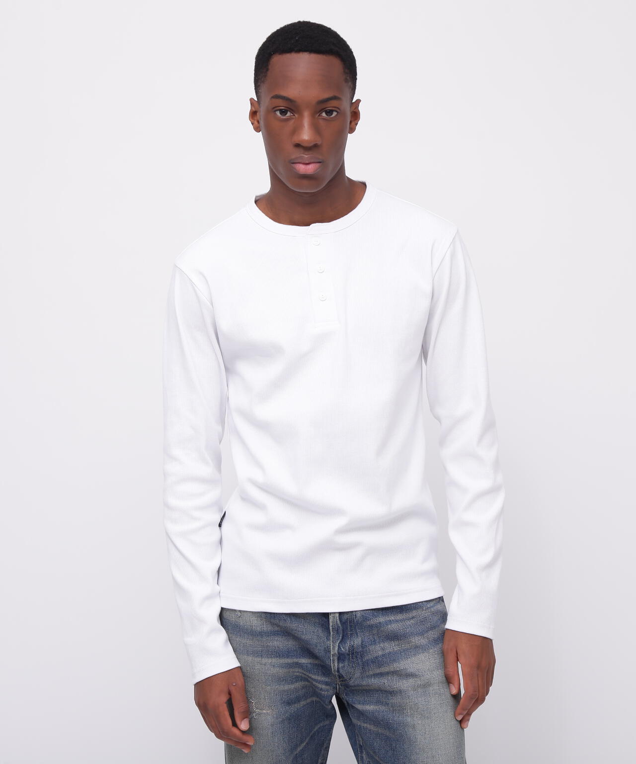 DAILY/デイリー》RIB L/S HENLEY NECK T-SHIRT | AVIREX