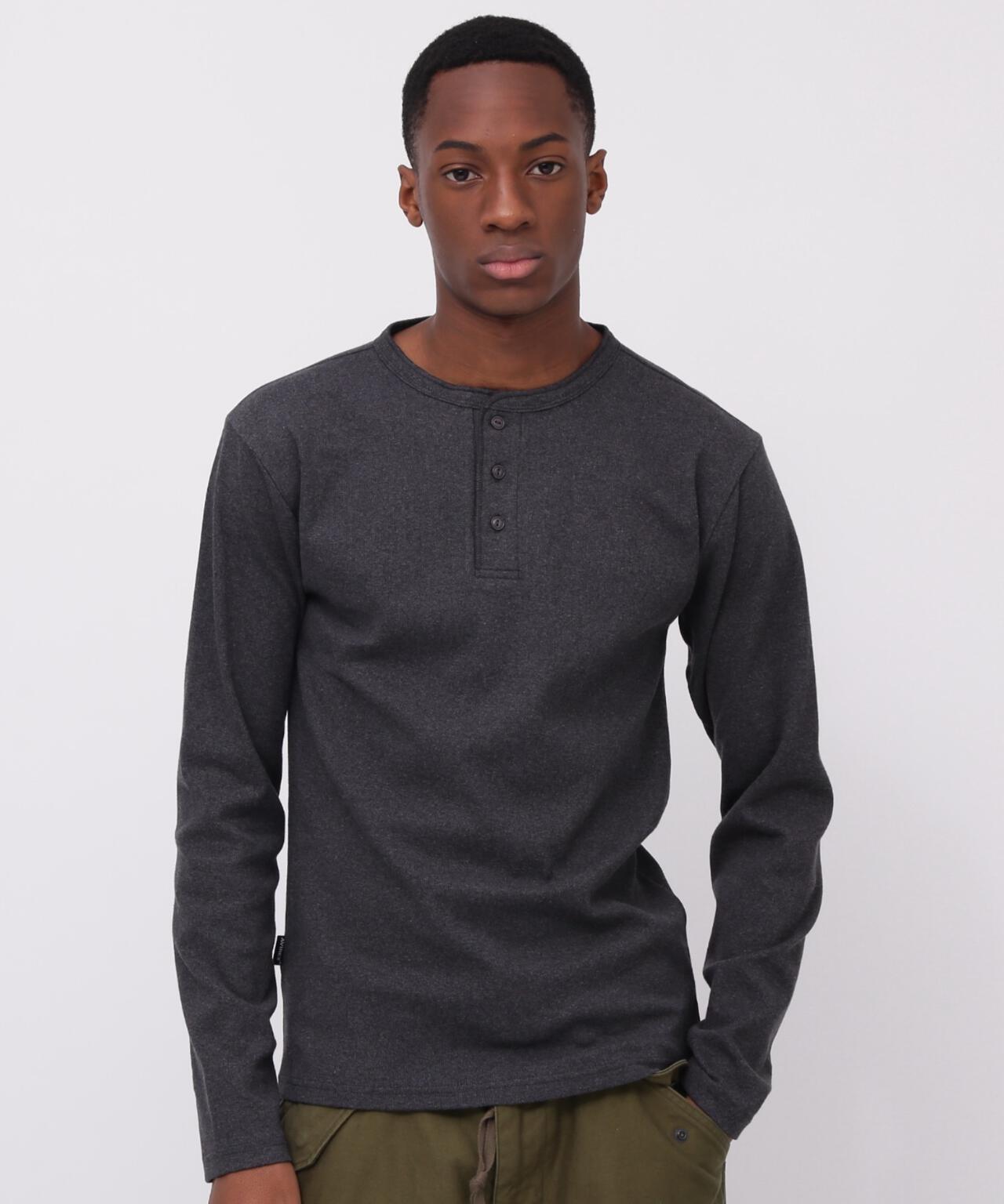 DAILY/デイリー》RIB L/S HENLEY NECK T-SHIRT | AVIREX