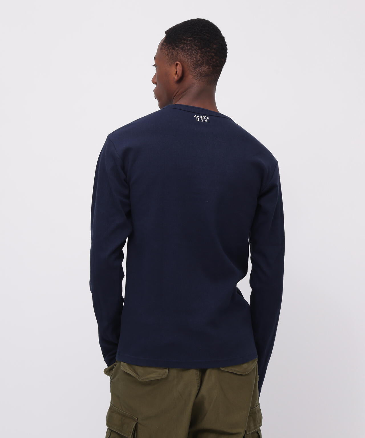 DAILY/デイリー》RIB L/S HENLEY NECK T-SHIRT | AVIREX