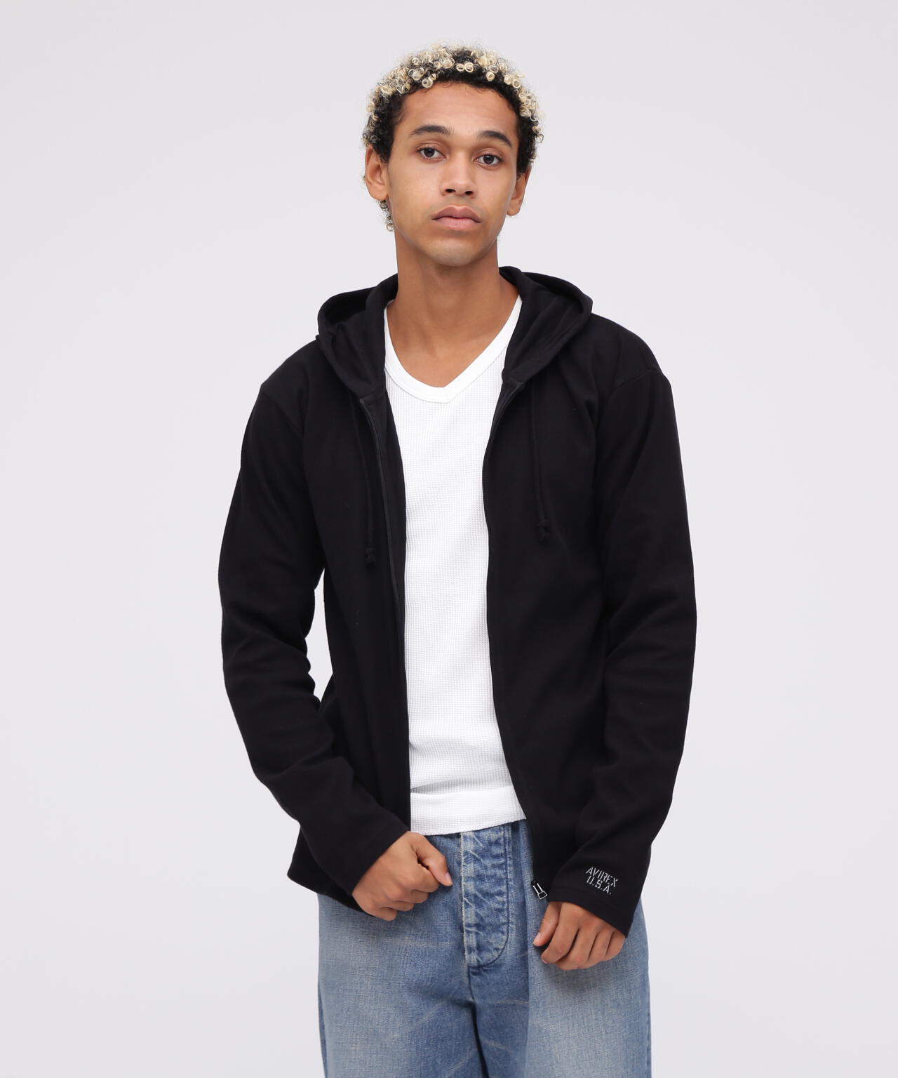 DAILY/デイリー》RIB ZIP PARKA/デイリー 長袖 リブ ジップパーカー