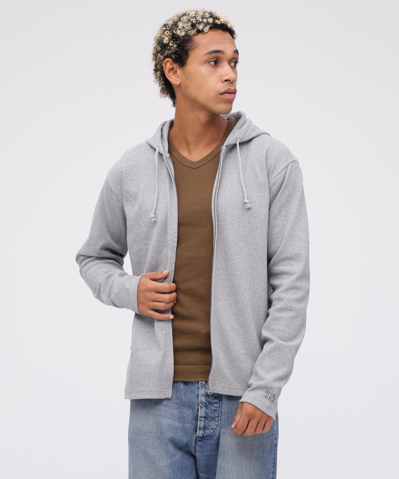 DAILY/デイリー》RIB ZIP PARKA/デイリー 長袖 リブ ジップパーカー