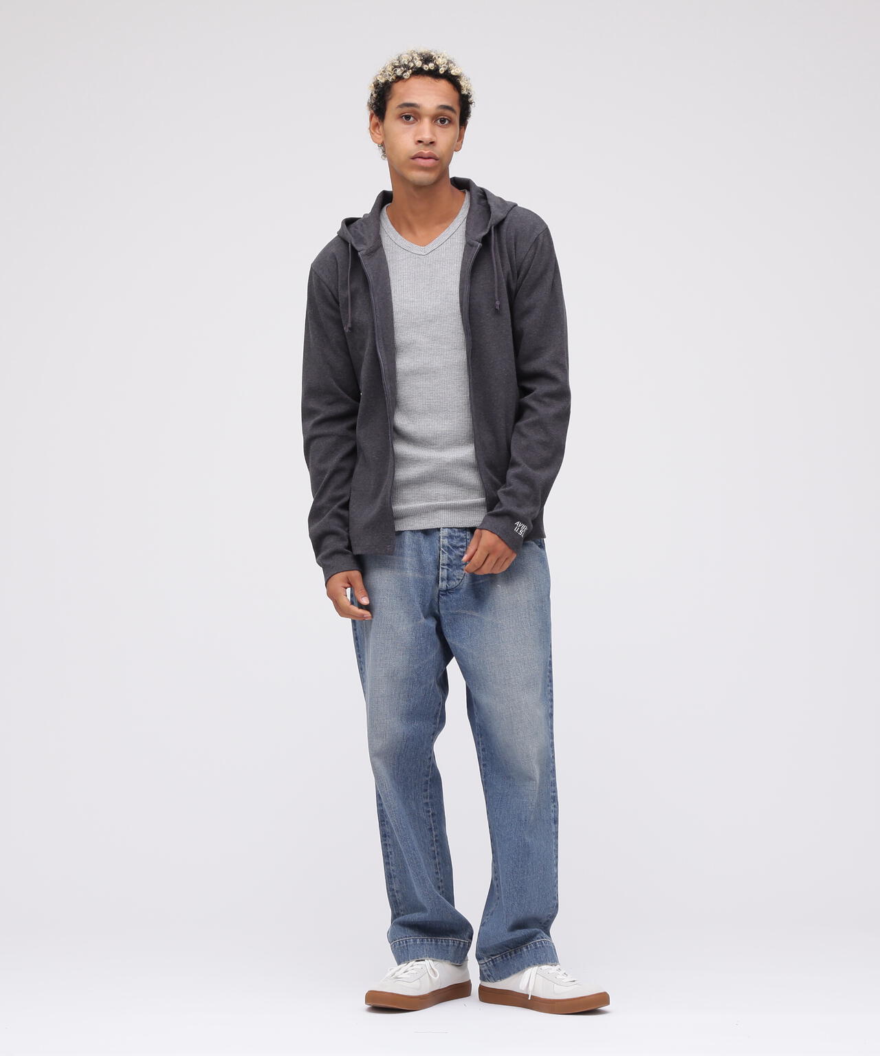 DAILY/デイリー》RIB ZIP PARKA/デイリー 長袖 リブ ジップパーカー