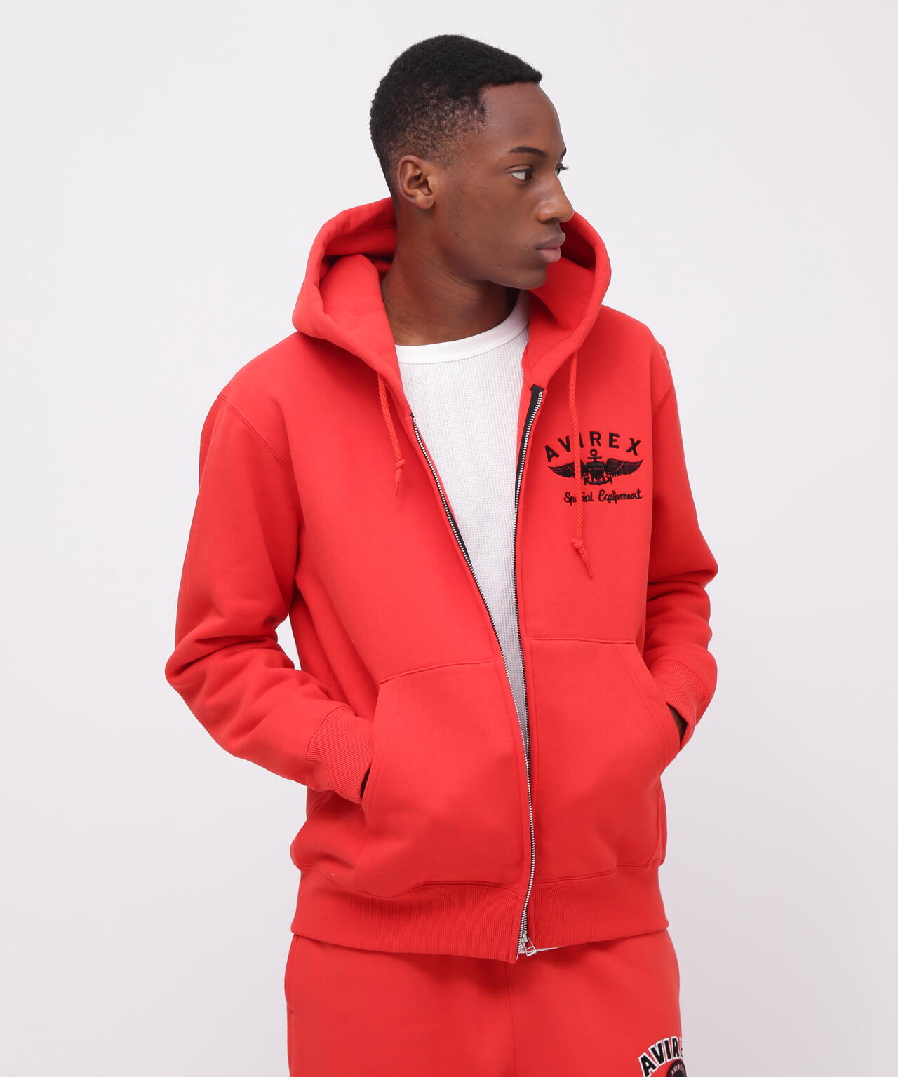 VARSITY LOGO SWEAT ZIP UP PARKA /バーシティ ロゴ スウェット ジップアップ パーカー